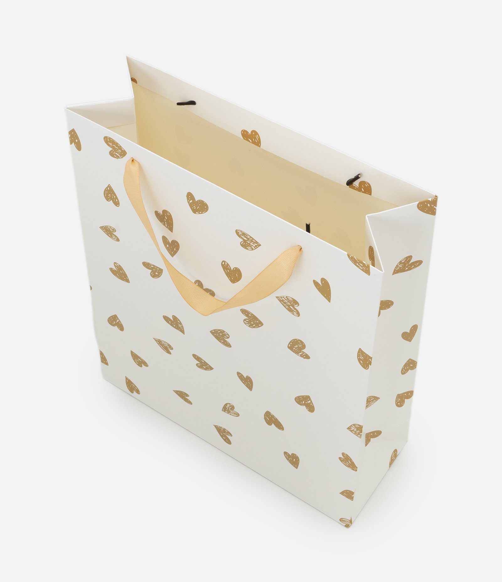 Embalagem de Presente Média com Estampa de Corações Off White 3