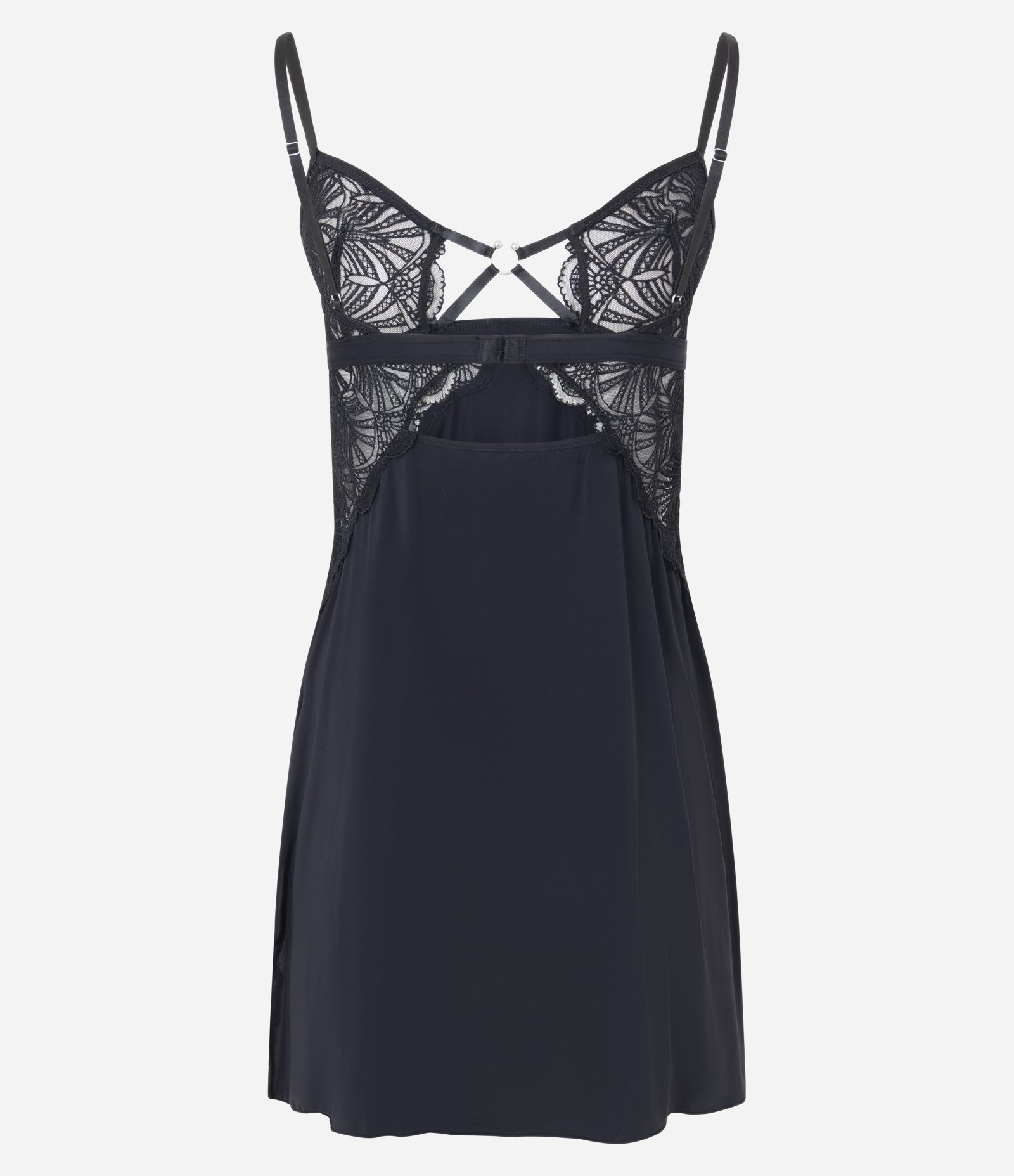 Camisola em Tule com Detalhes de Textura Floral Preto 7