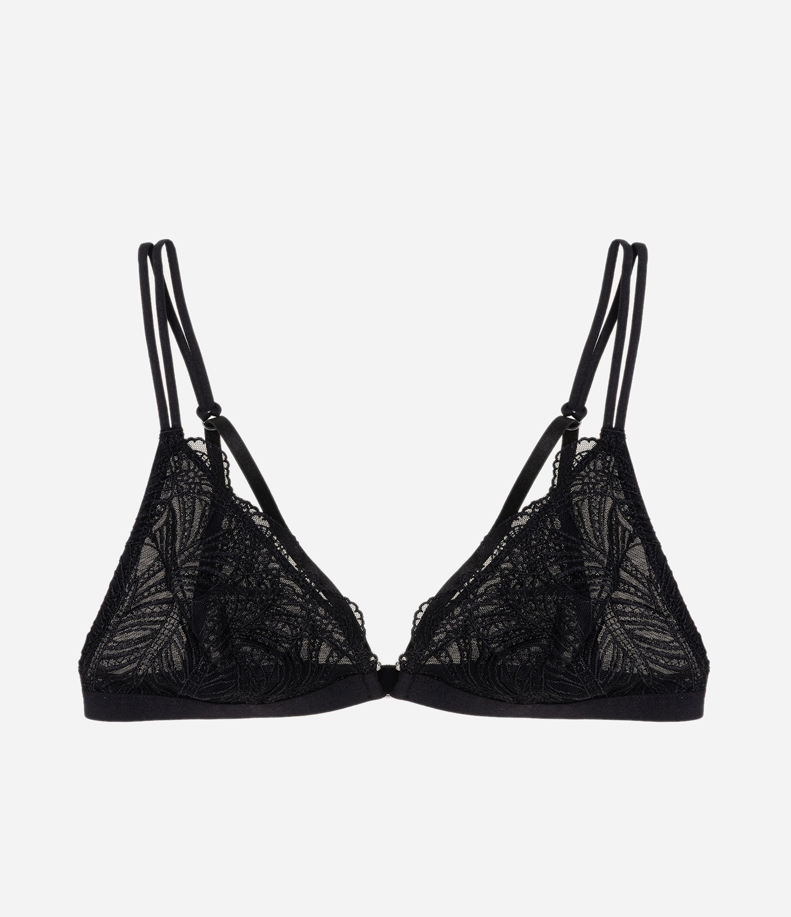 Sutiã Top em Poliamida com Tule Floral Revestido Preto 5