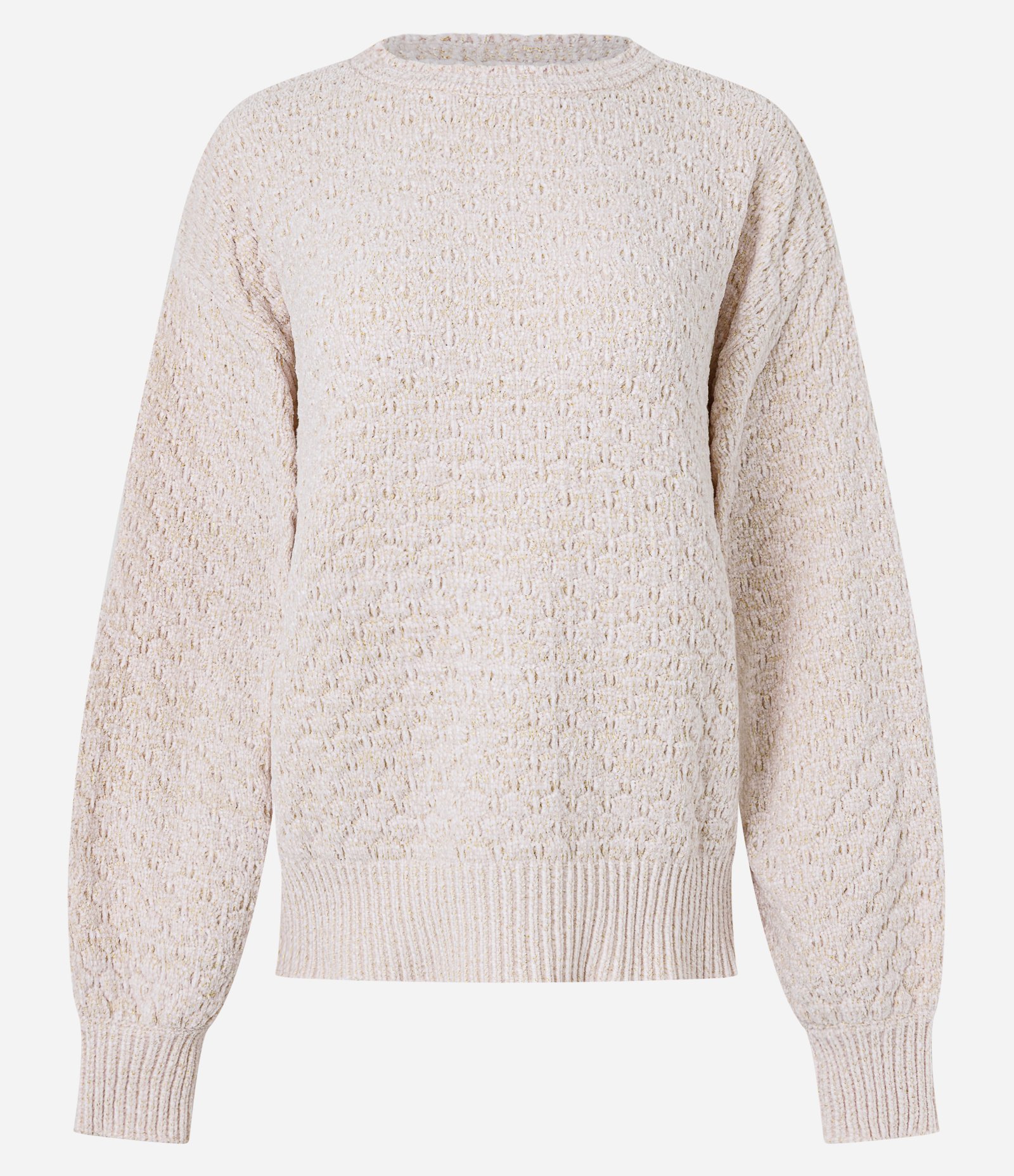 Blusão em Tricô com Detalhe na Gola e Punhos Off White 1