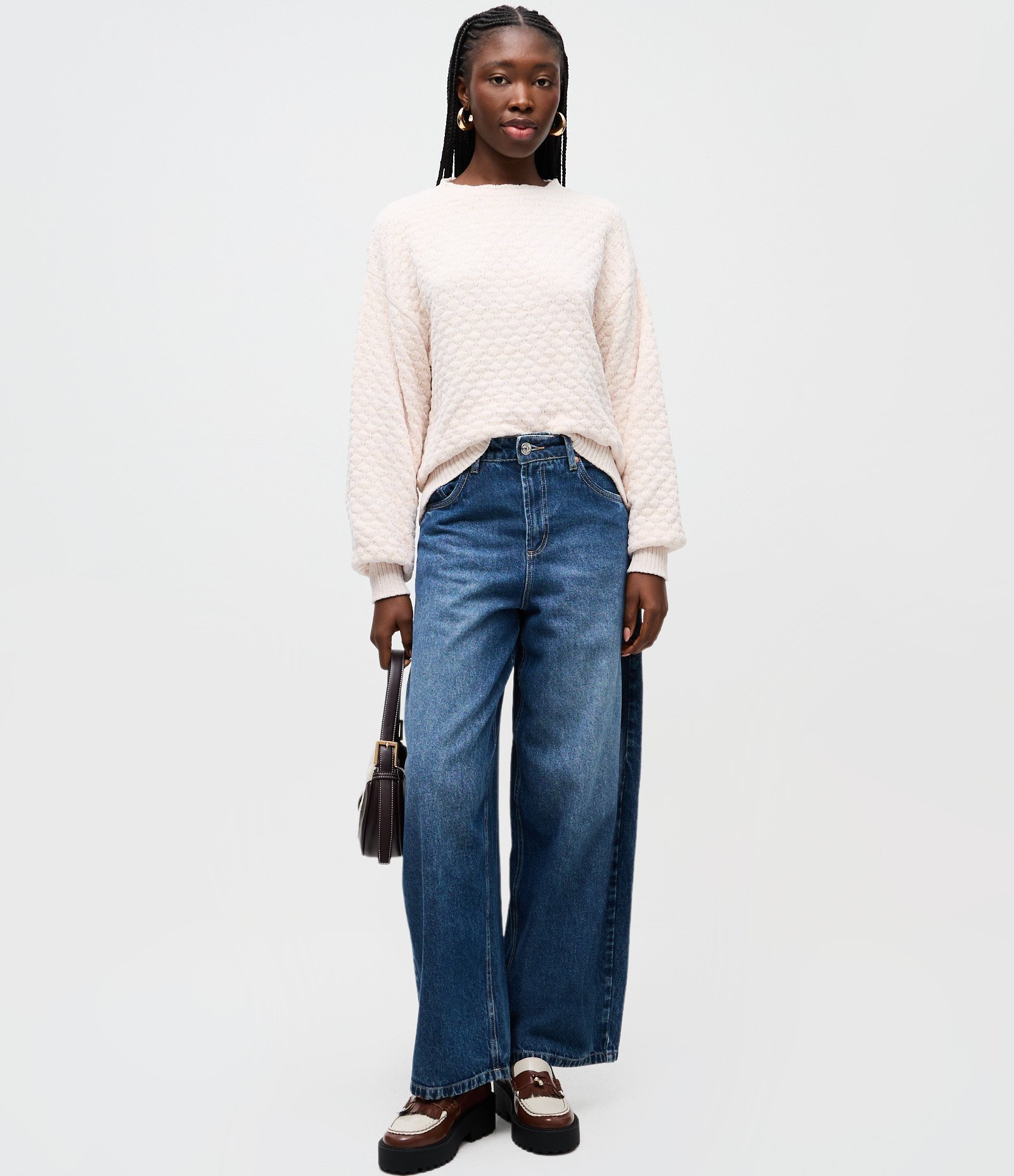 Blusão em Tricô com Detalhe na Gola e Punhos Off White 2