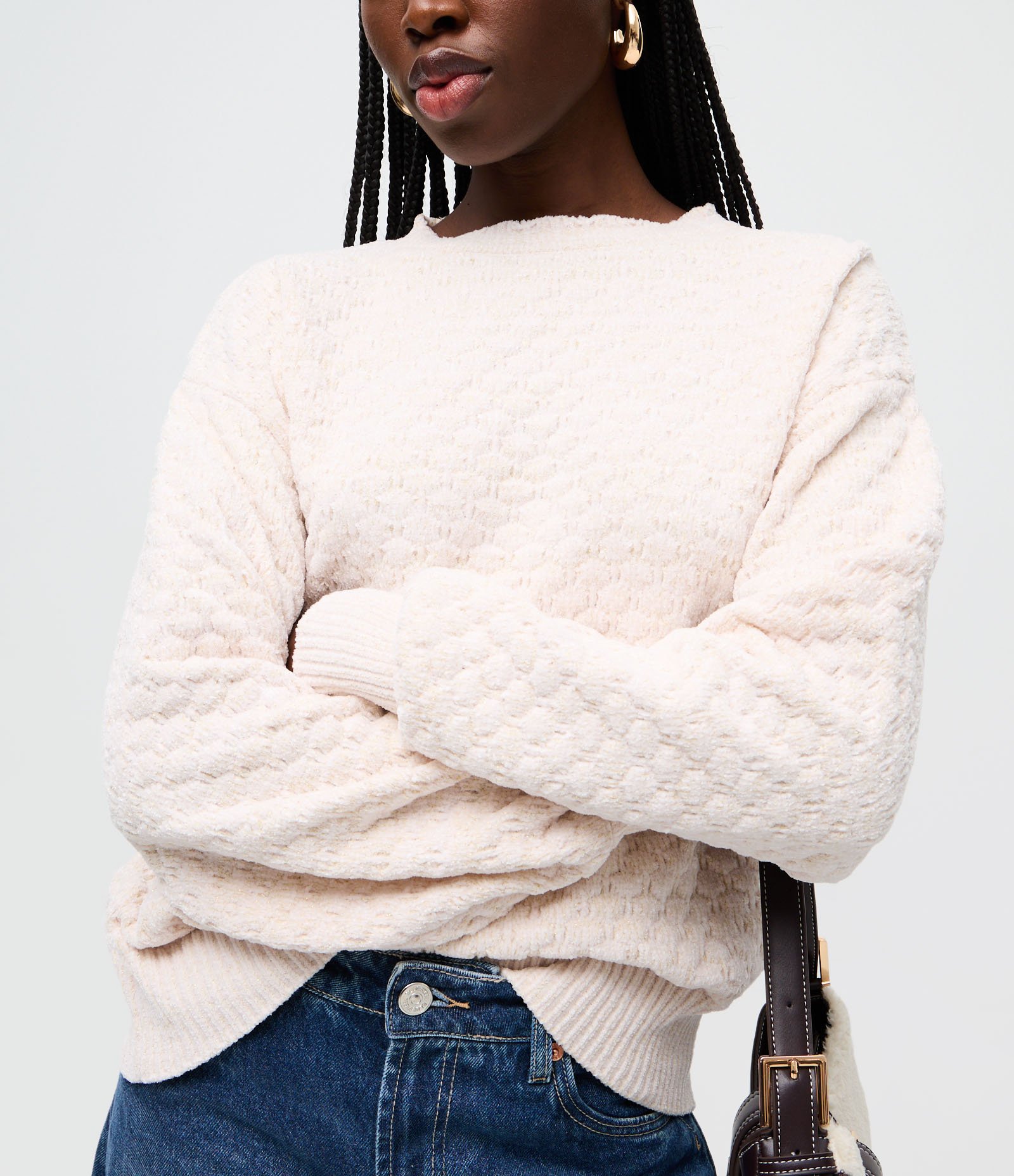 Blusão em Tricô com Detalhe na Gola e Punhos Off White 3