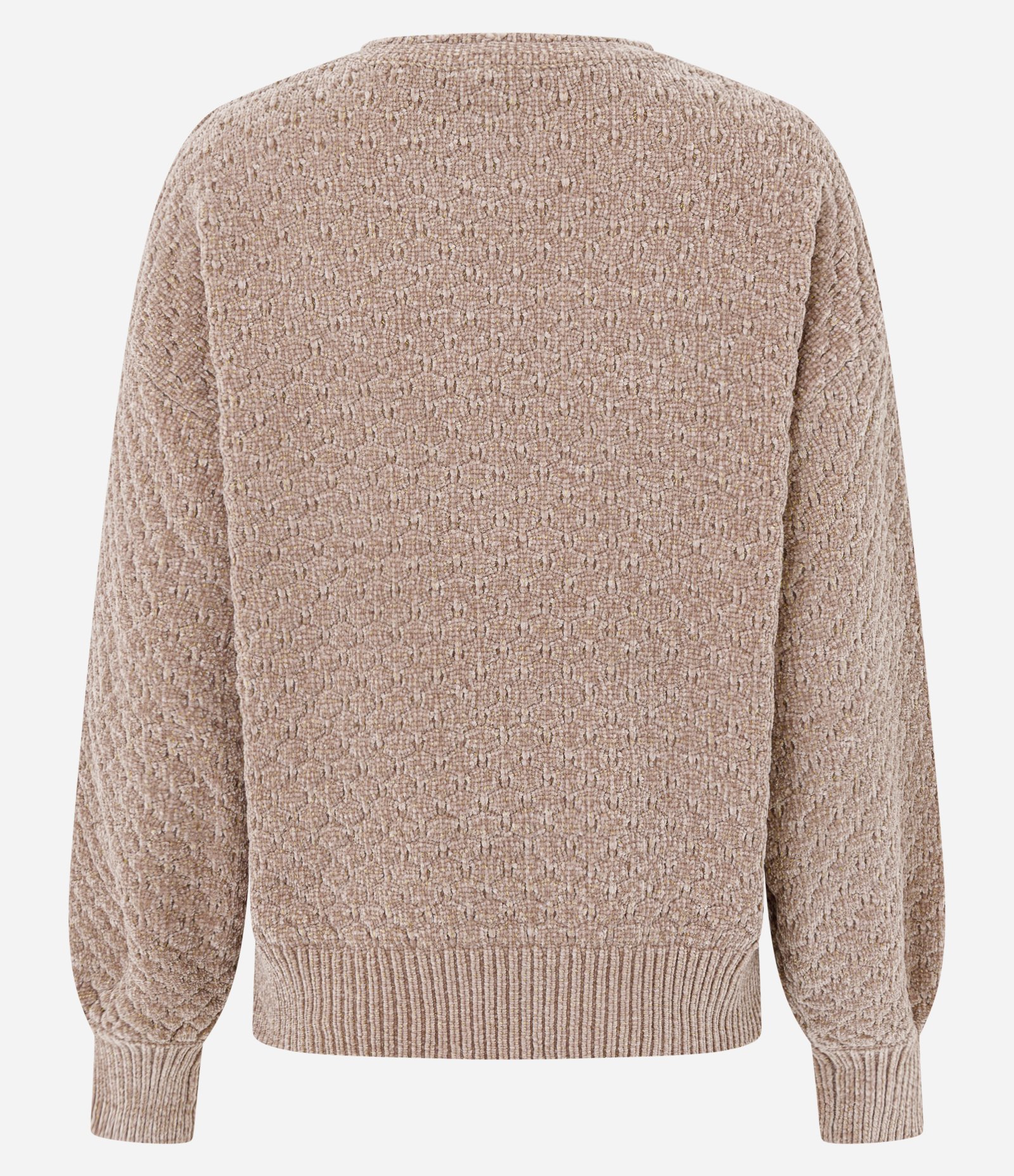 Blusão em Tricô com Detalhe na Gola e Punhos Bege 3