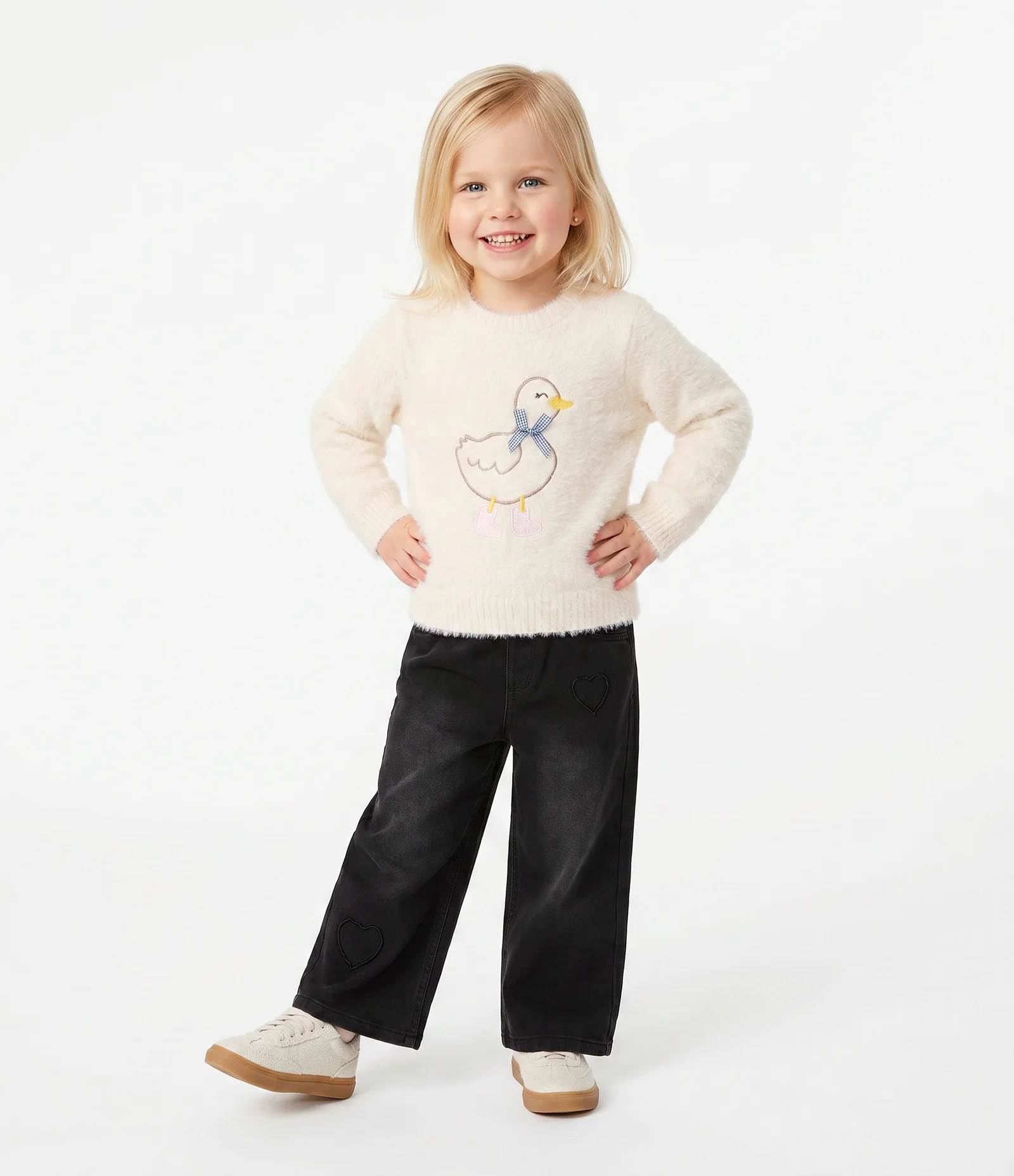 Calça Jeans Reta Infantil - Tam 1 a 6 Anos Preto 1