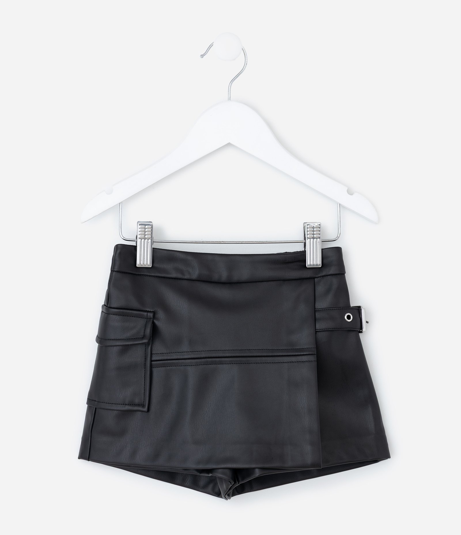 Short Saia Infantil com Bolso Cargo – Tam 1 a 6 Anos Preto 1