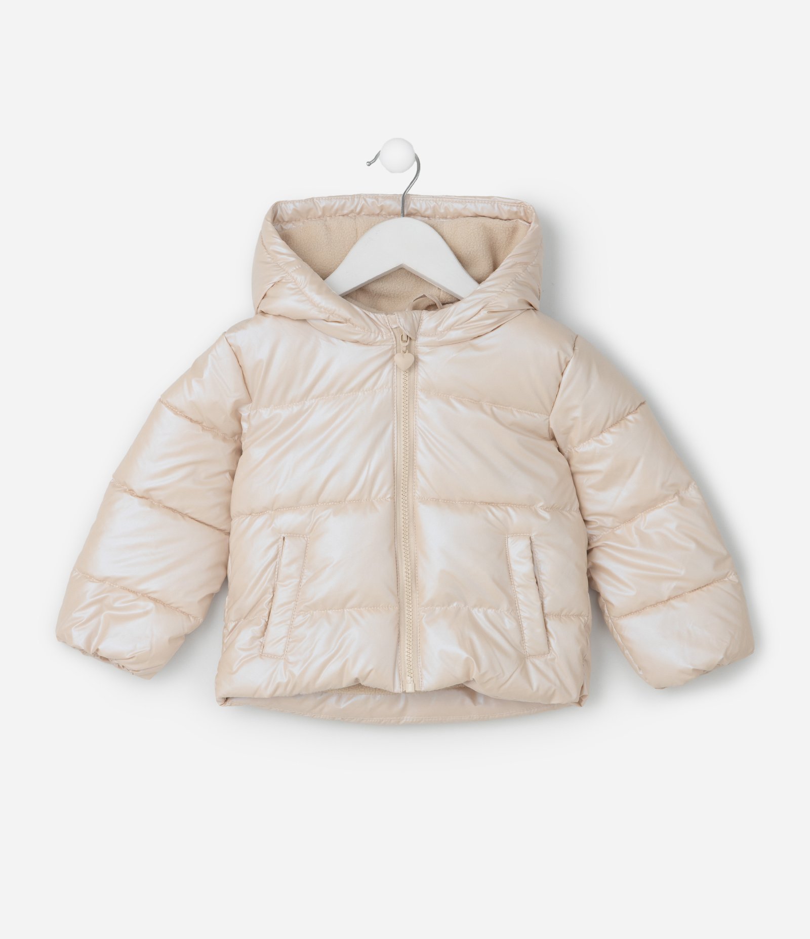 Jaqueta Infantil Puffer Pesada com Efeito Holográfico – Tam 1 a 6 Anos Dourado Claro 2