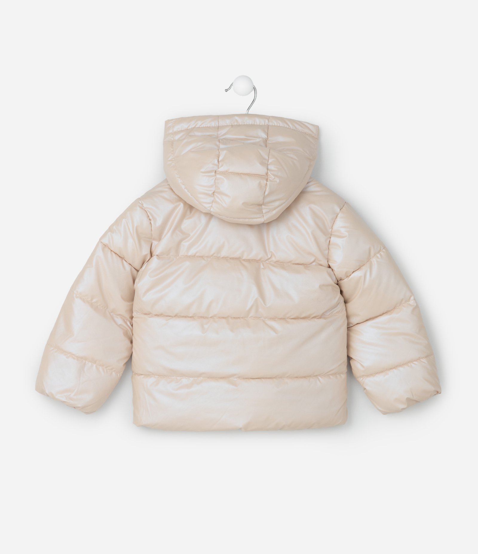 Jaqueta Infantil Puffer Pesada com Efeito Holográfico – Tam 1 a 6 Anos Dourado Claro 3