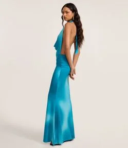 Vestido Midi em Malha com Decote Degagê w Amarração