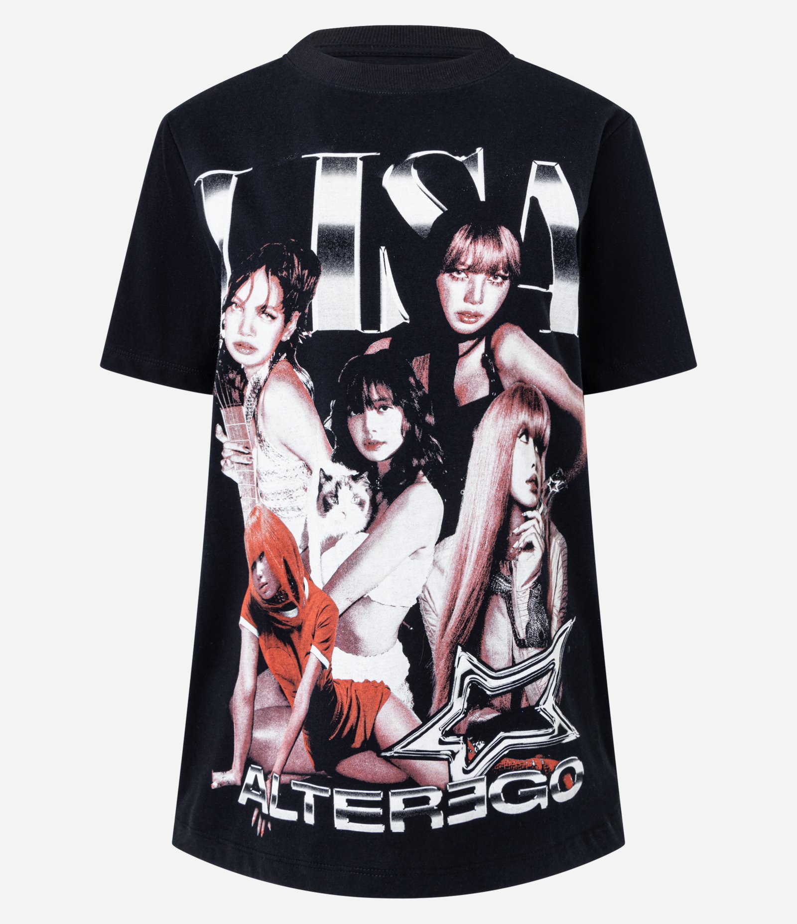 Camiseta T-Shirt em Algodão com Estampa Lisa Alter Ego Preto 4