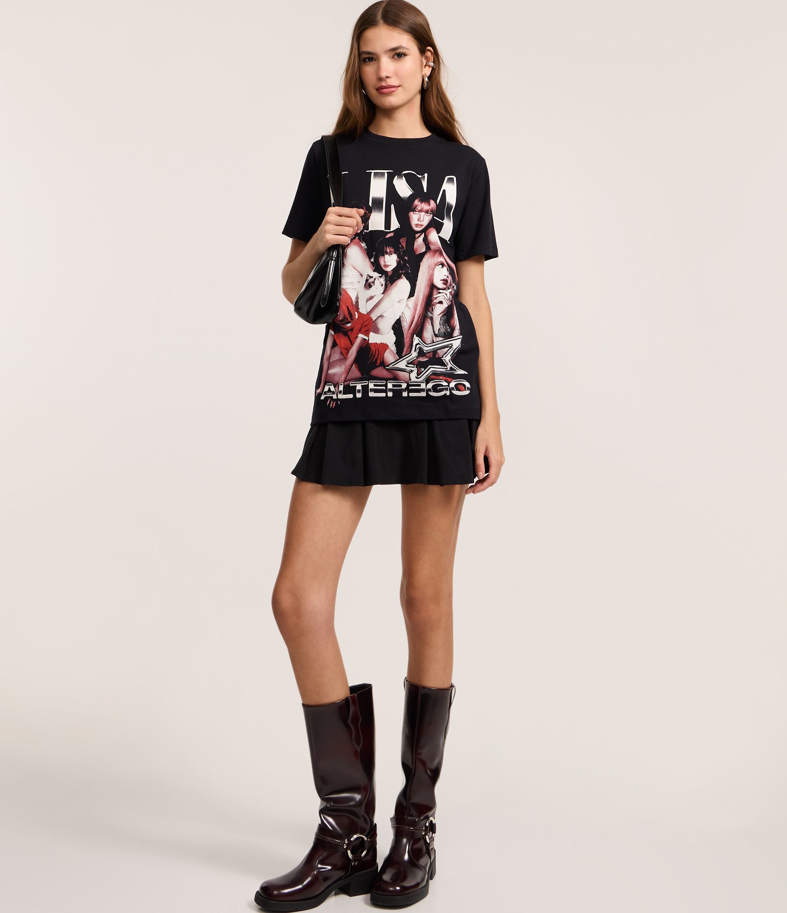 Camiseta T-Shirt em Algodão com Estampa Lisa Alter Ego Preto 2