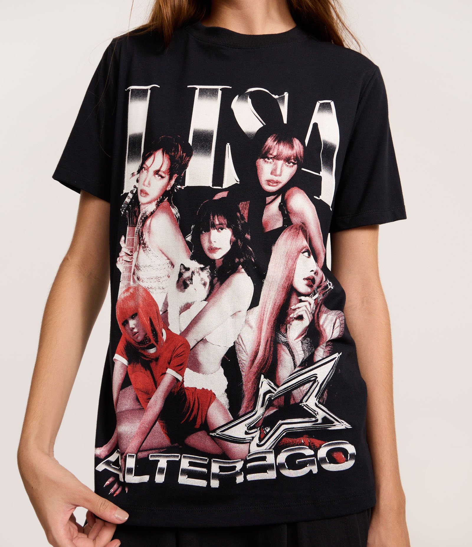 Camiseta T-Shirt em Algodão com Estampa Lisa Alter Ego Preto 3