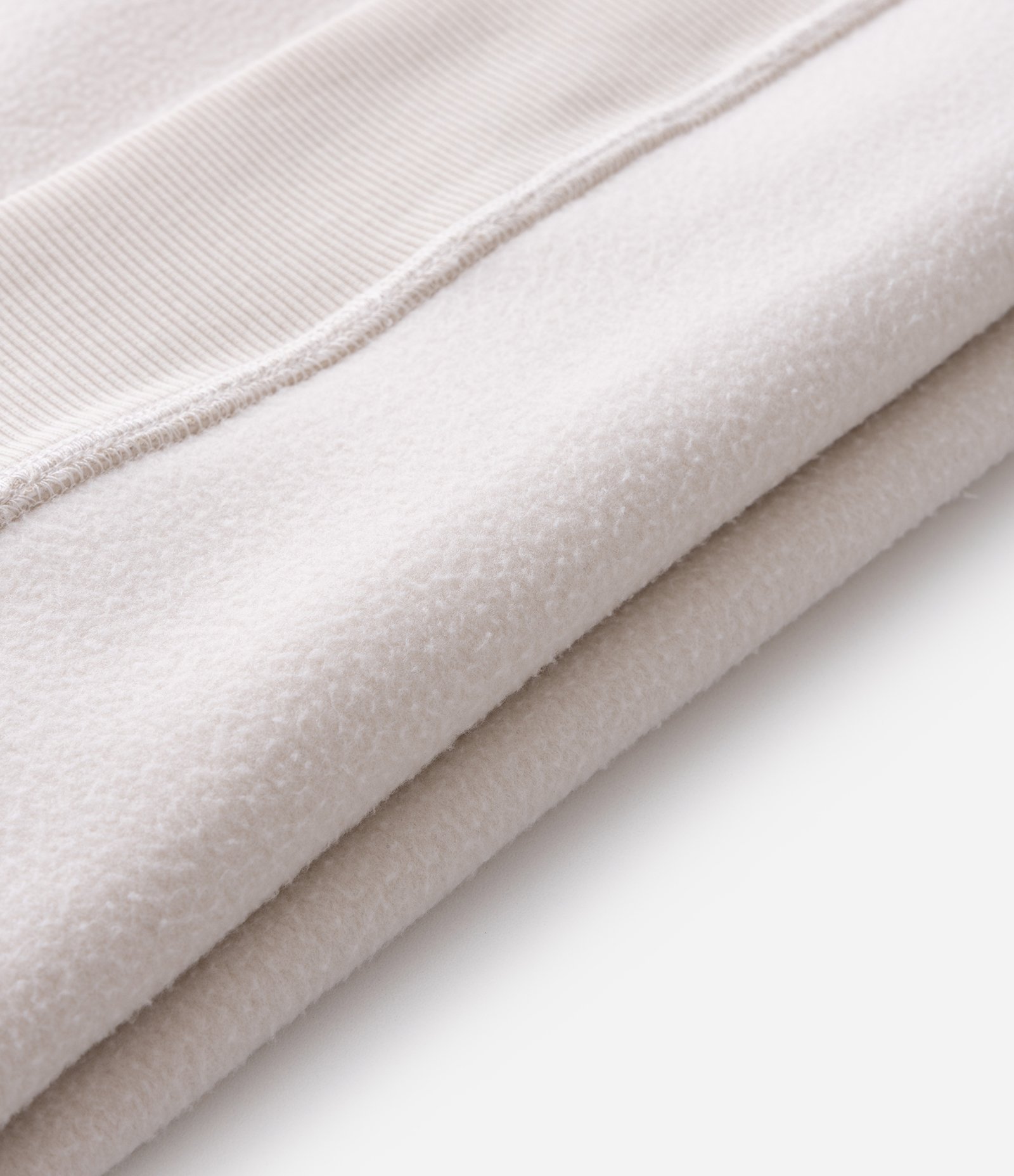 Moletom Fechado em Fleece com Capuz e Bolso Canguru Off White 5