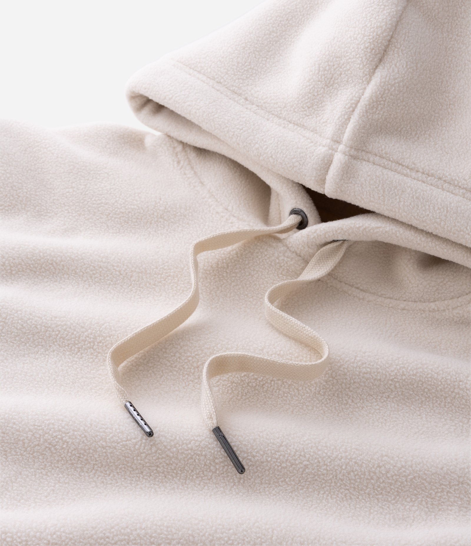 Moletom Fechado em Fleece com Capuz e Bolso Canguru Off White 6
