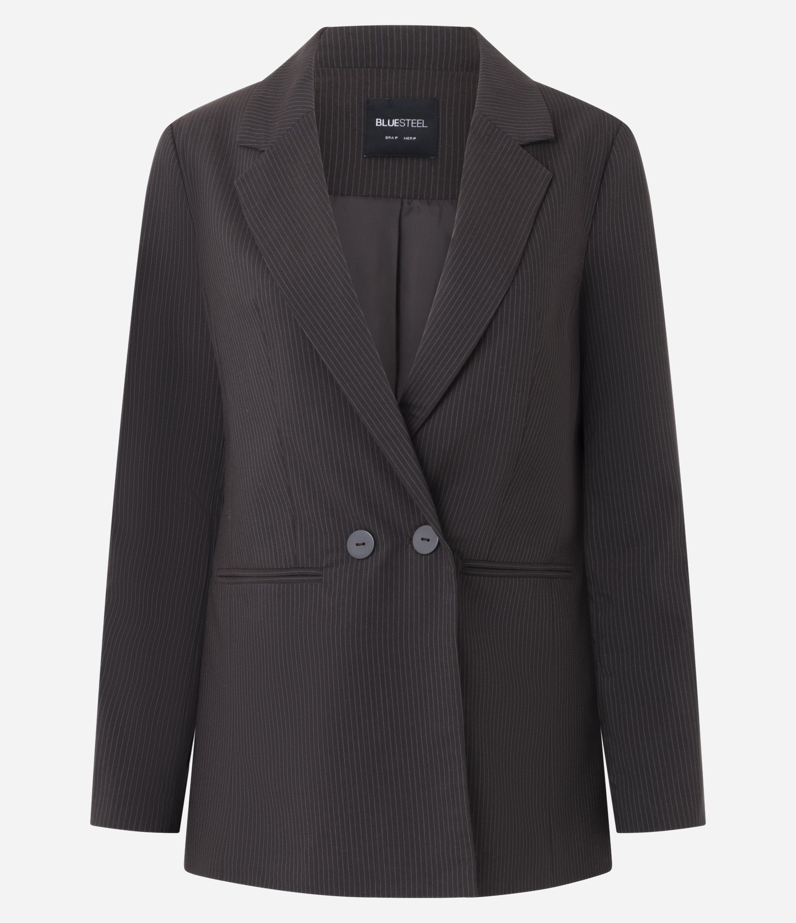 Blazer Risca de Giz Alfaiatado Marrom 5