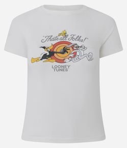 Camiseta em Algodão com Estampa Looney Tunes