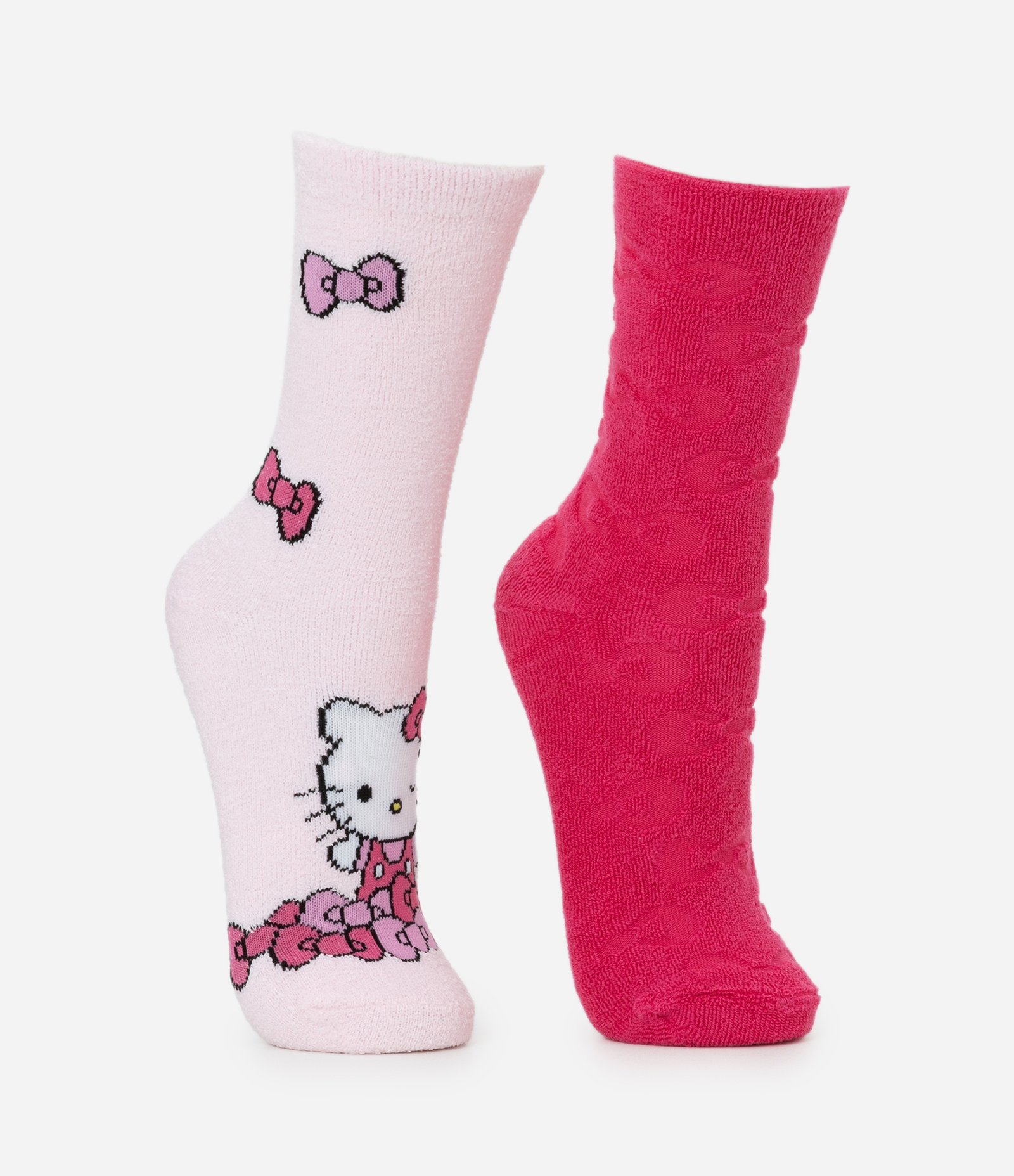 Kit 02 Meias com Estampa Hello Kitty e Embossed Laço Rosa 2