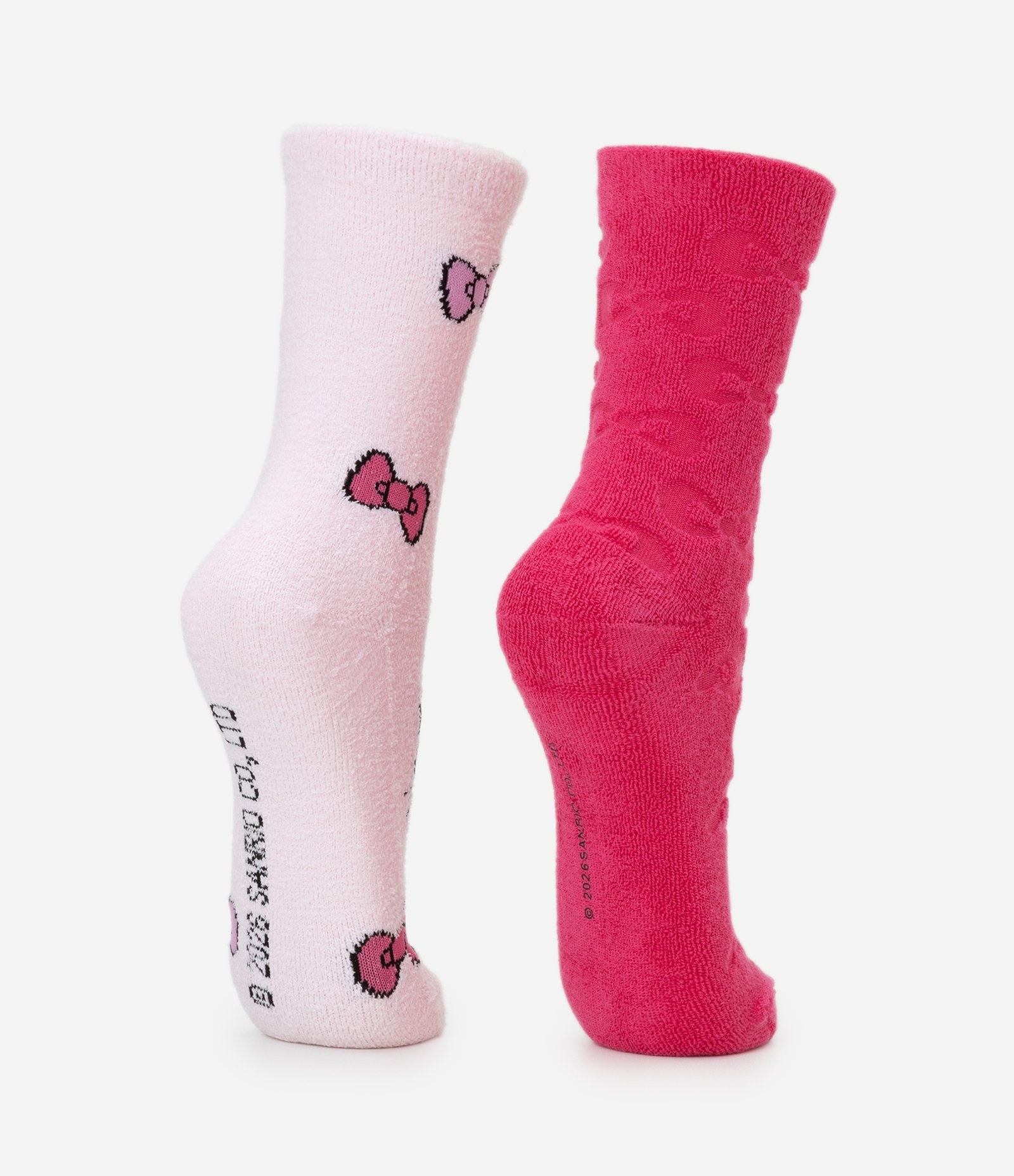 Kit 02 Meias com Estampa Hello Kitty e Embossed Laço Rosa 3