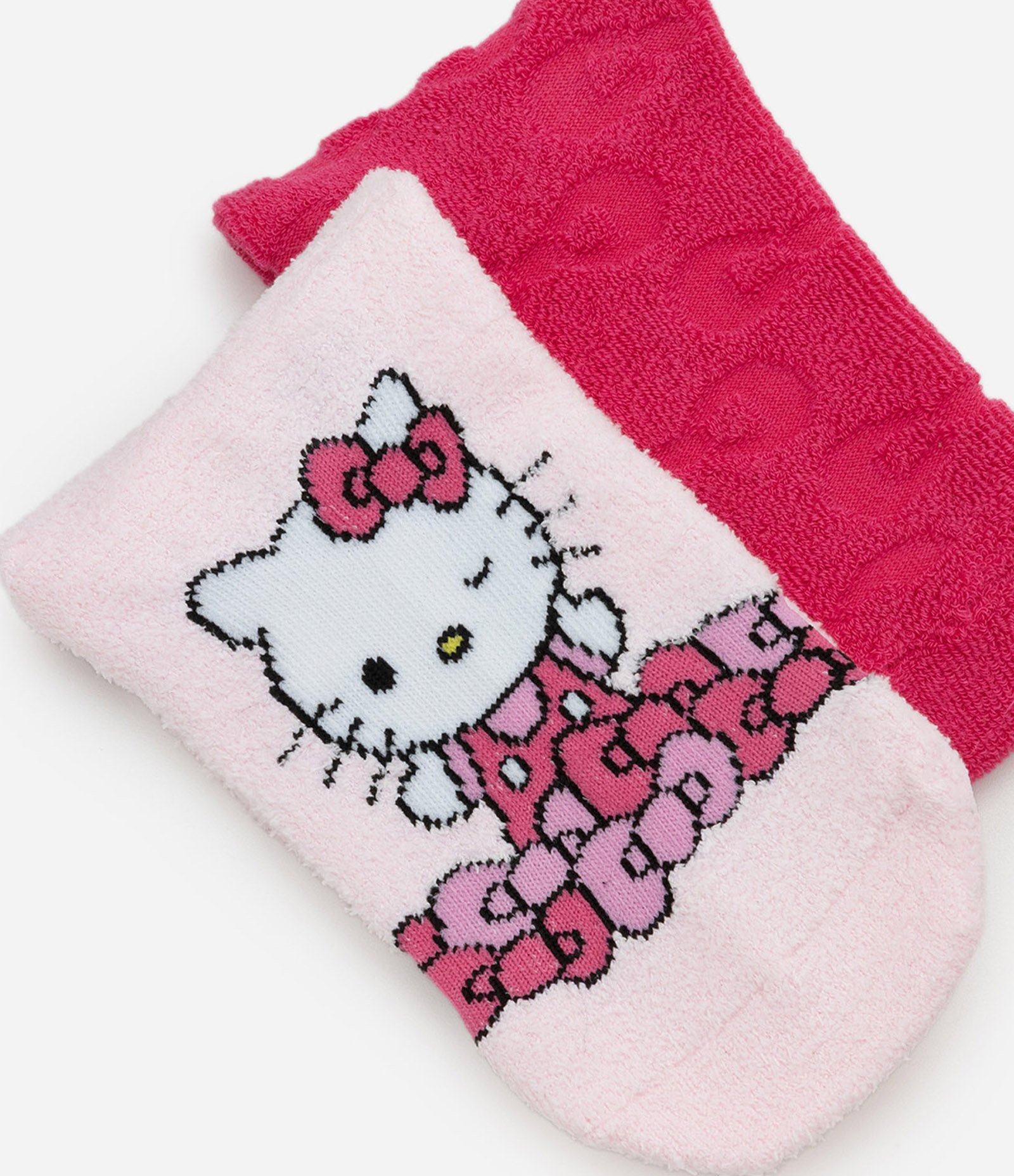 Kit 02 Meias com Estampa Hello Kitty e Embossed Laço Rosa 4
