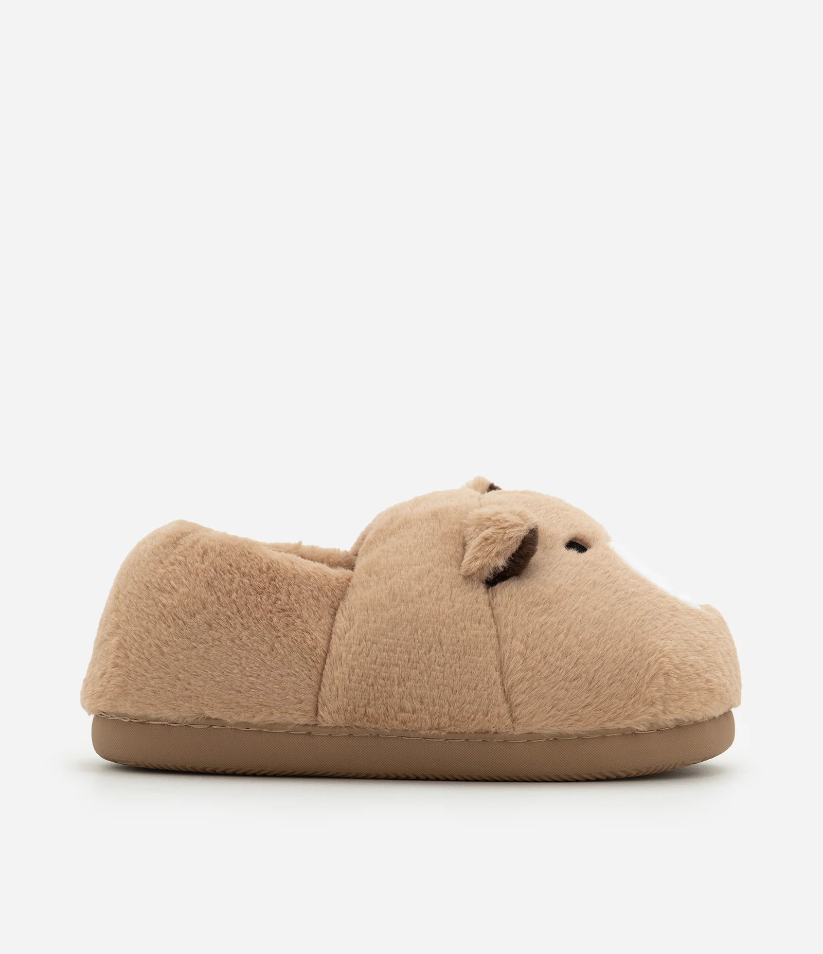 Pantufa Fechada Urso em Poliéster Marrom 1