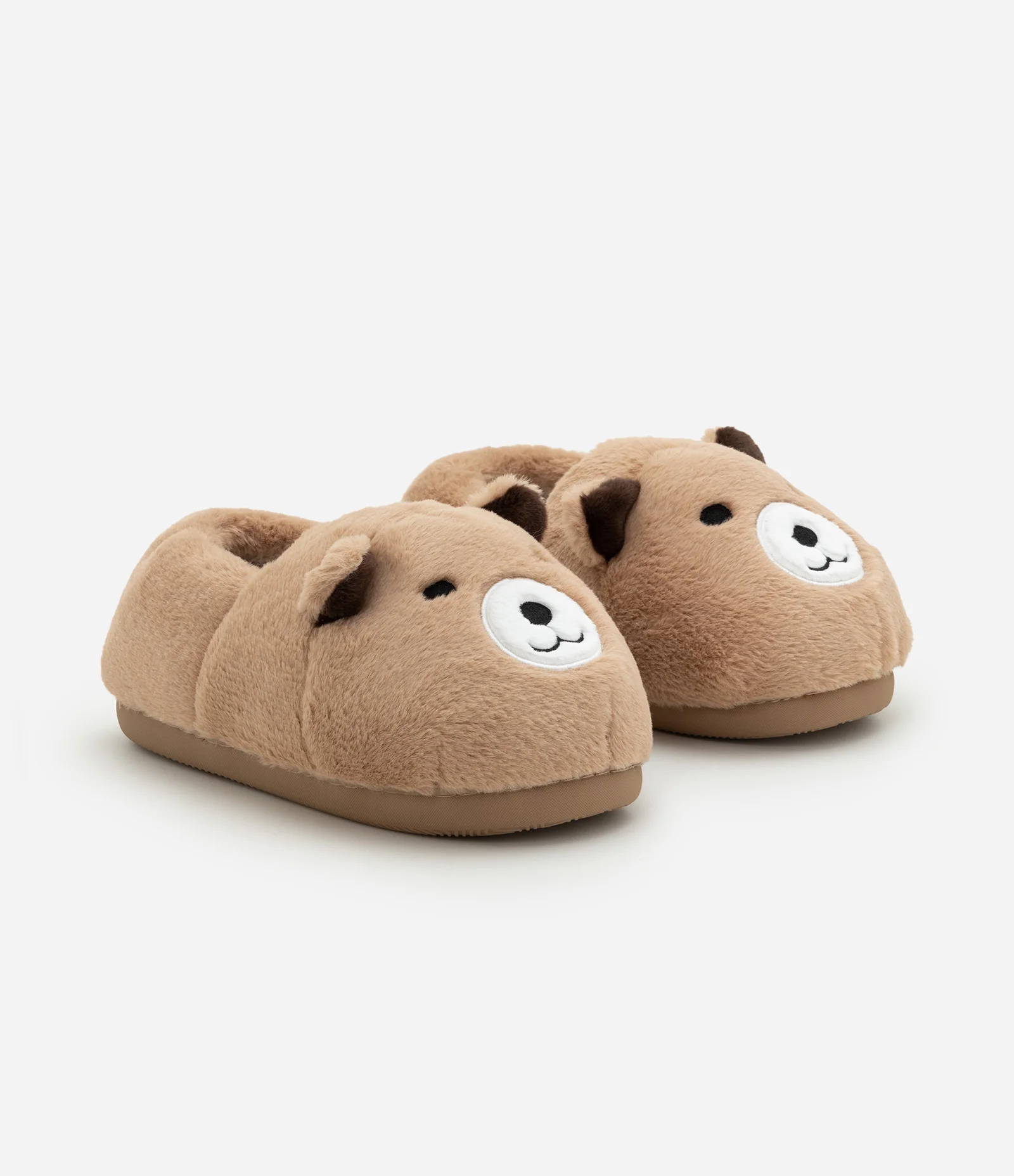 Pantufa Fechada Urso em Poliéster Marrom 2