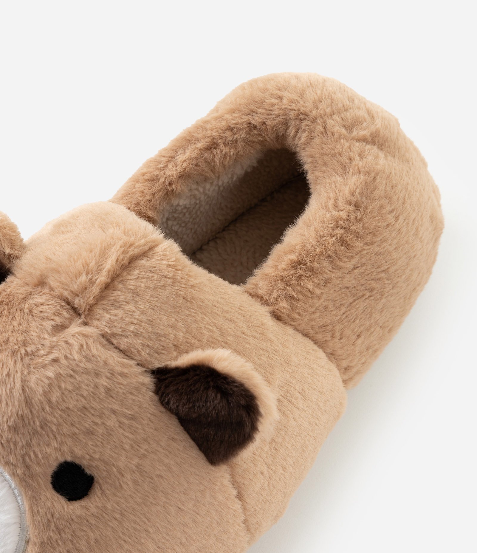 Pantufa Fechada Urso em Poliéster Marrom 3