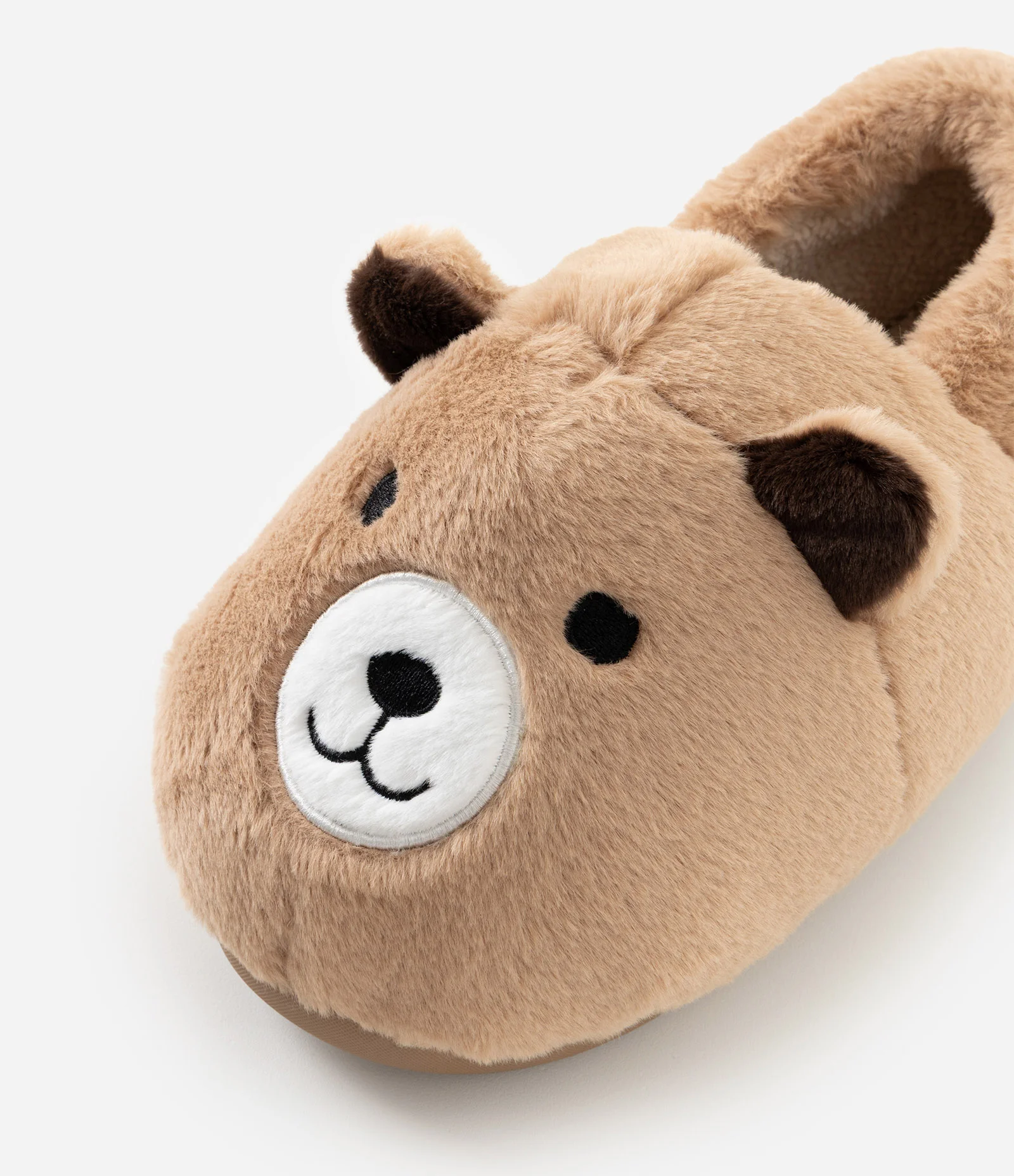 Pantufa Fechada Urso em Poliéster Marrom 5
