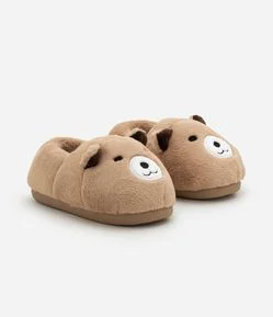 Pantufa Fechada Urso em Poliéster