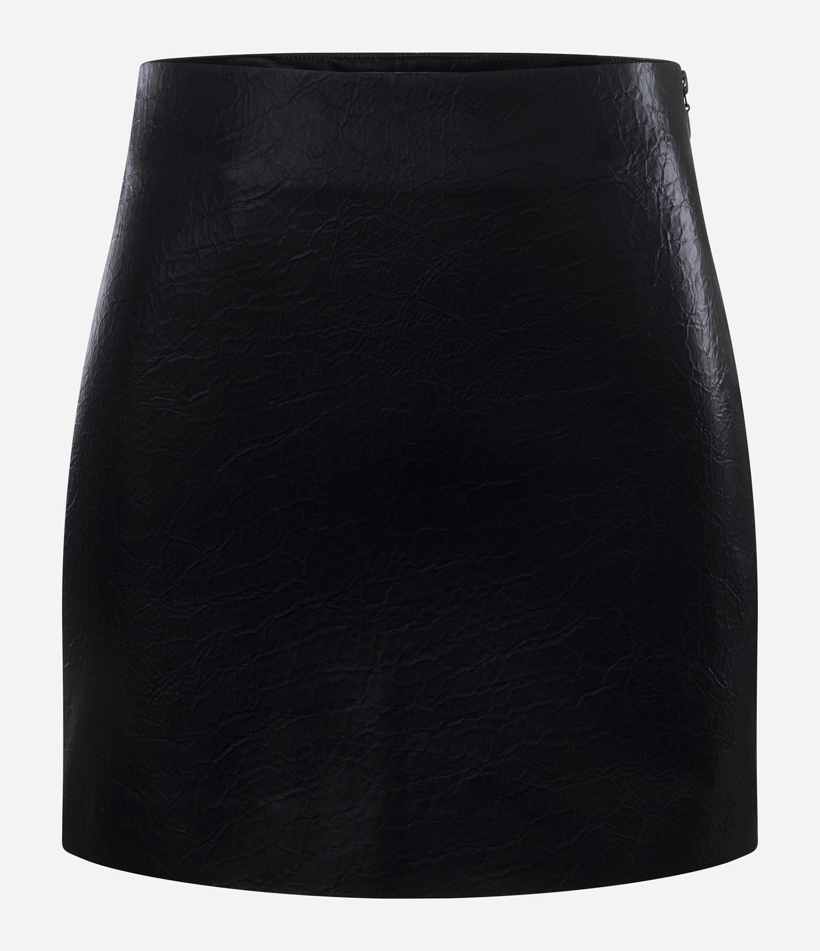 Minissaia Reta em PU Preto 1