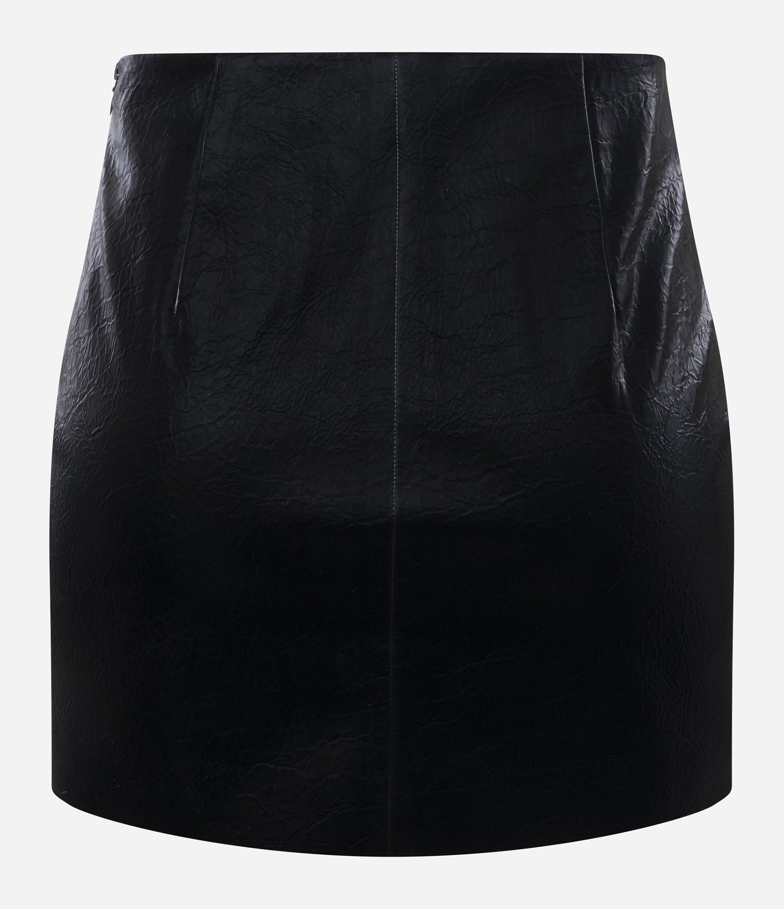 Minissaia Reta em PU Preto 3