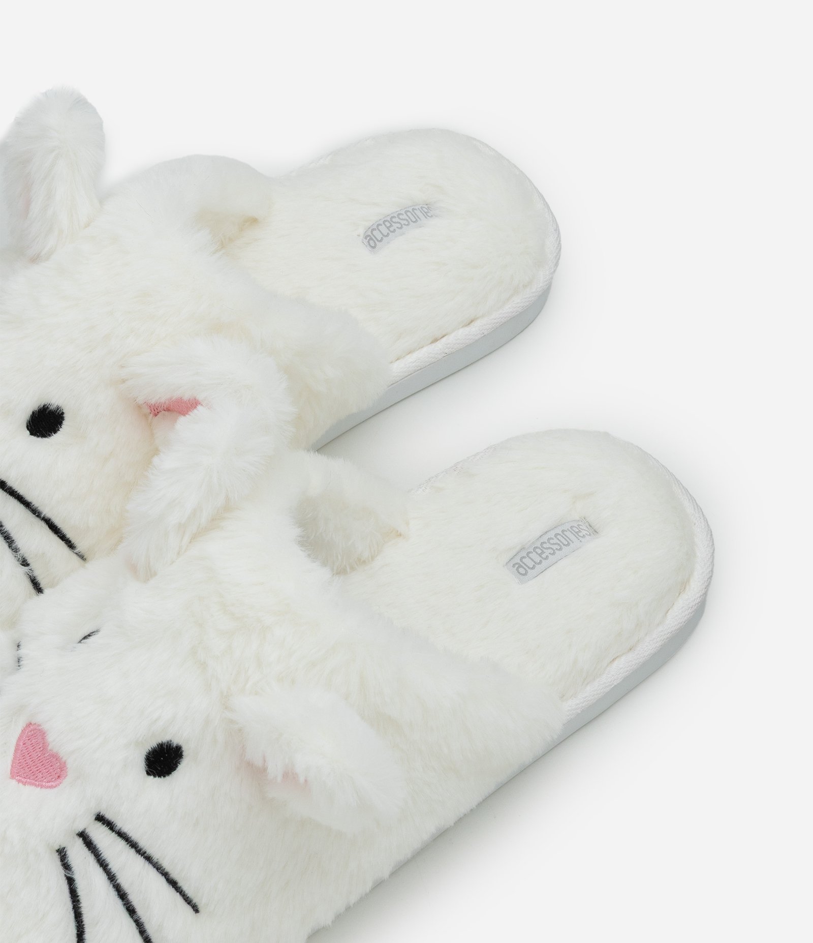 Pantufa Chinelo com Bordado e Orelhinhas de Coelho Off White 3