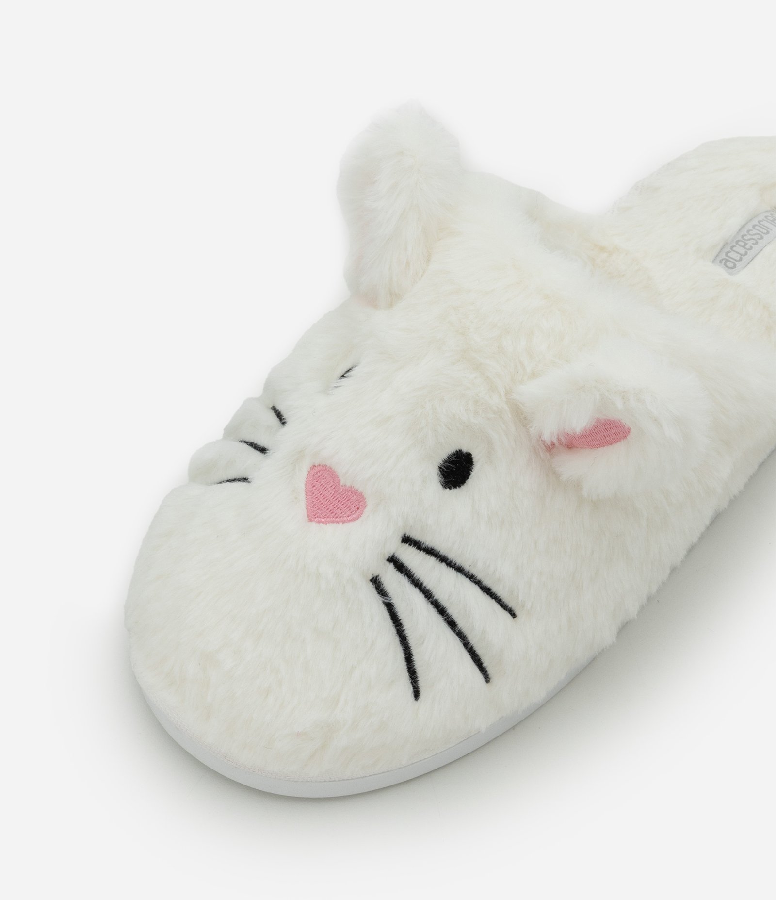 Pantufa Chinelo com Bordado e Orelhinhas de Coelho Off White 5