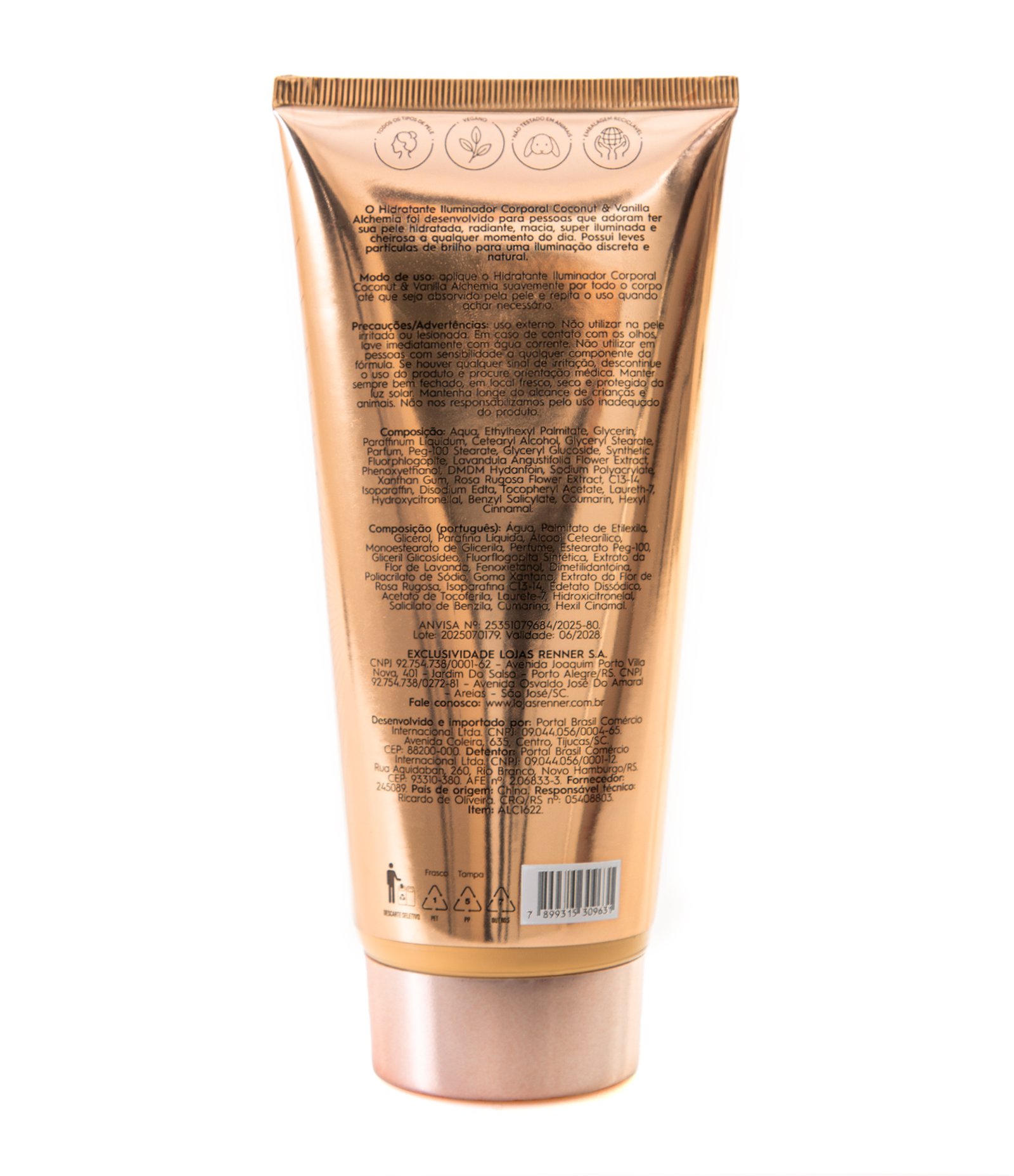 Hidratante Iluminador Corporal Glow Coconut   Vanilla Nude Alchemia 200ml 3