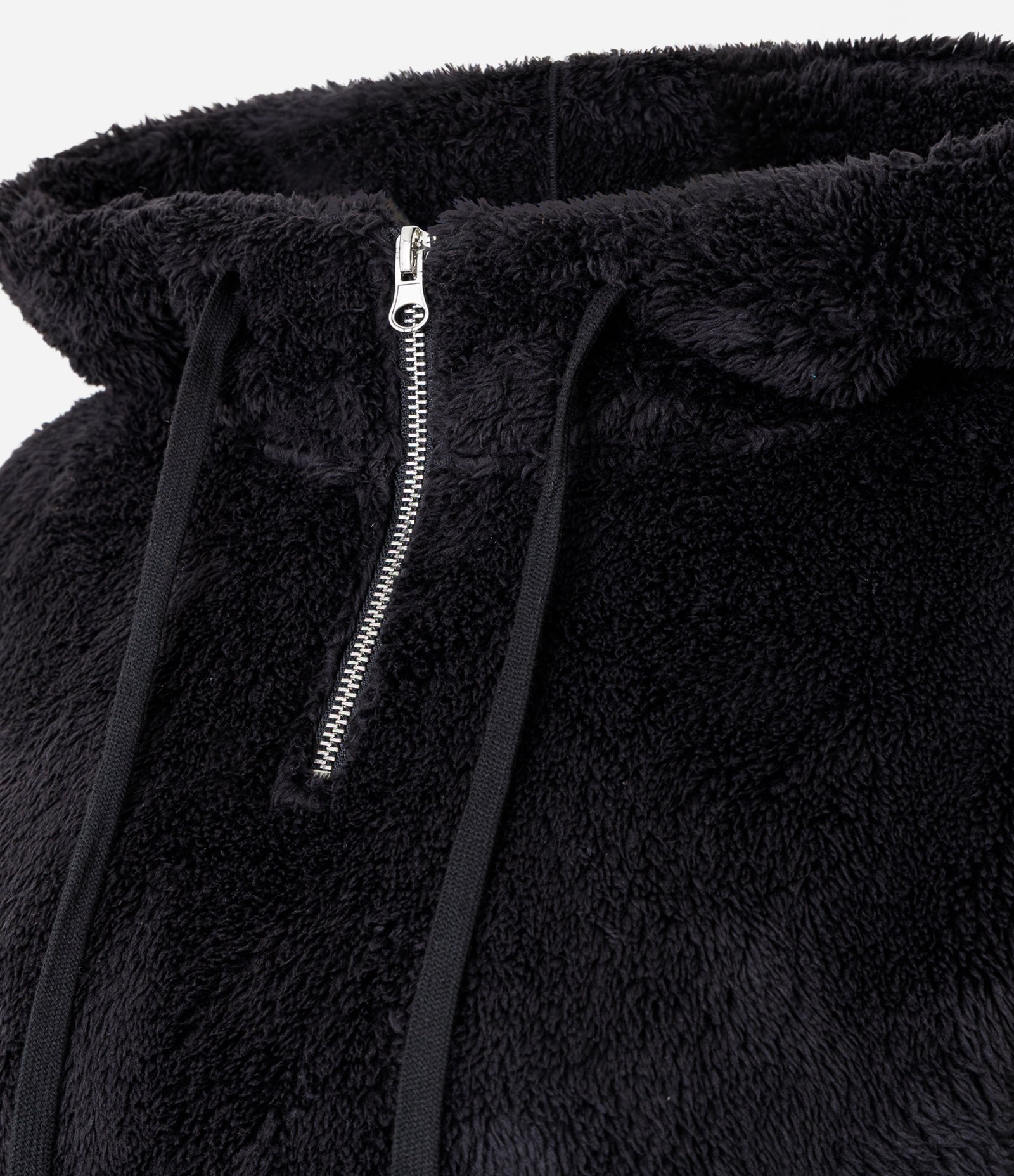 Blusão Sherpa com Capuz e Zíper Preto 2