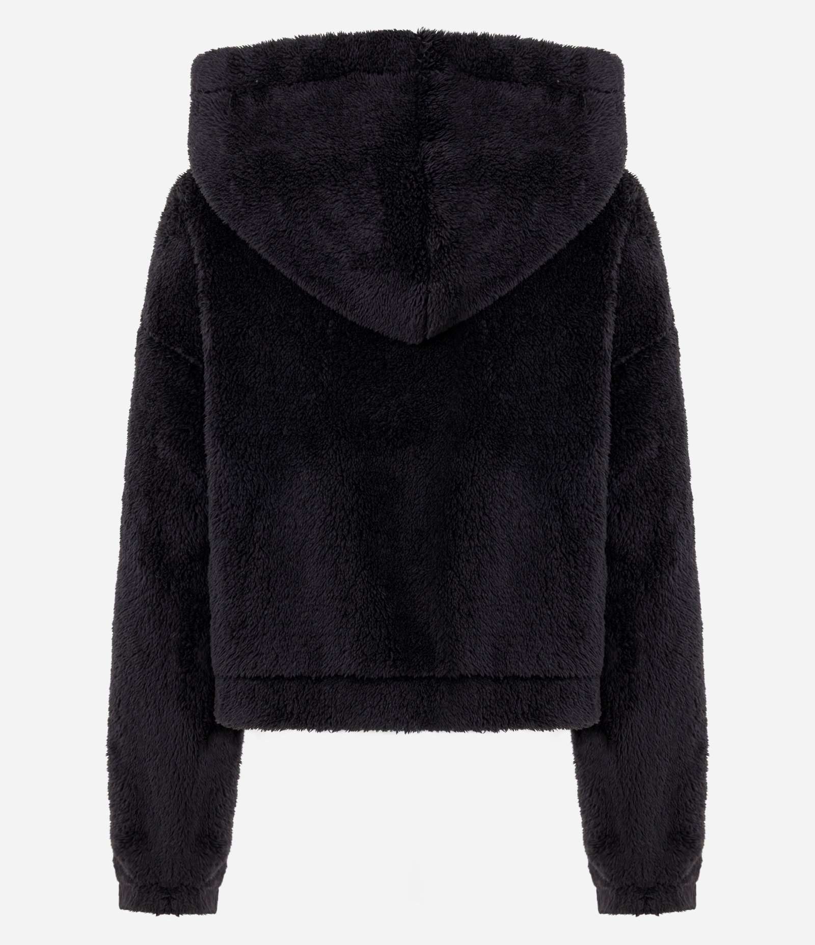 Blusão Sherpa com Capuz e Zíper Preto 3