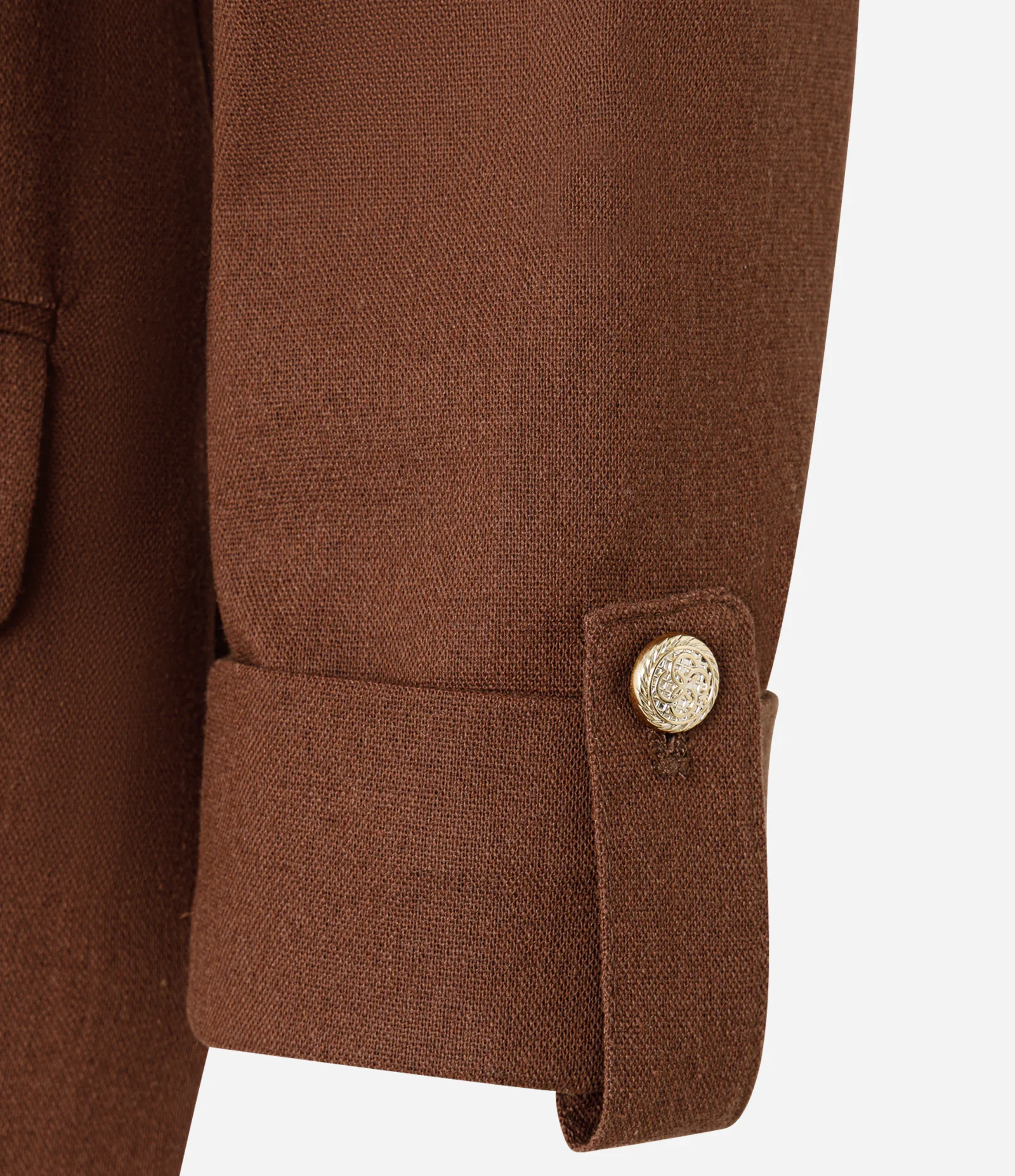 Blazer em Viscose com Linho e Botões Metalizados Marrom 6