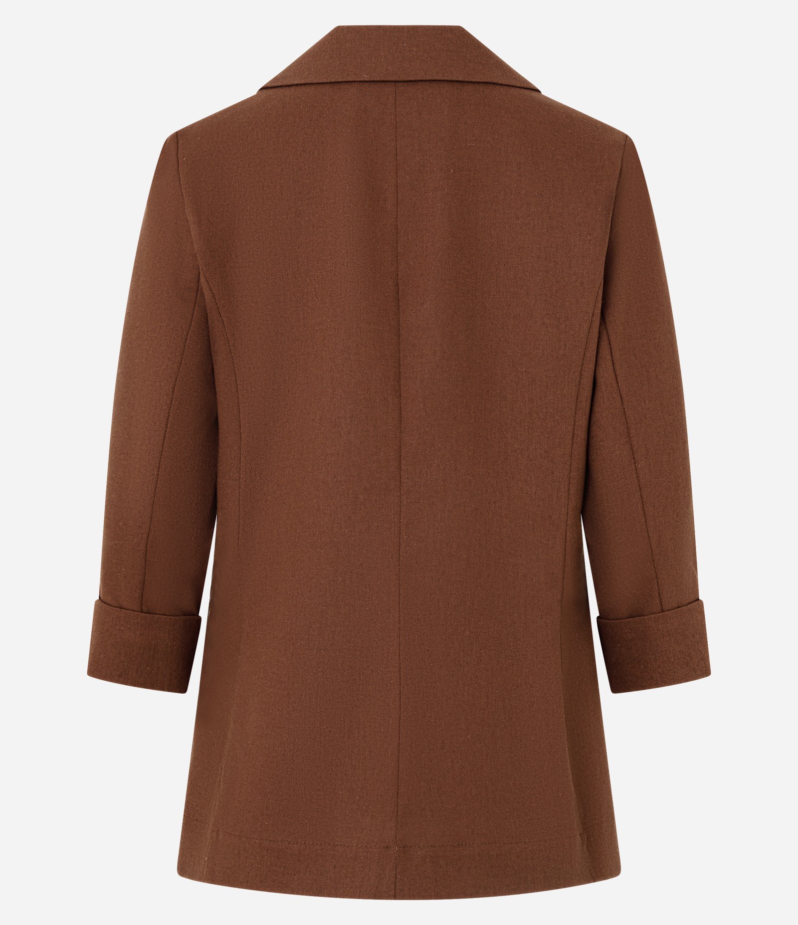 Blazer em Viscose com Linho e Botões Metalizados Marrom 7