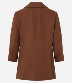 Blazer em Viscose com Linho e Botões Metalizados