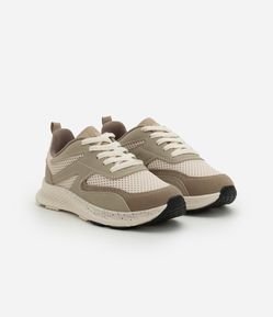 Tênis Infantil com Recortes Contrastantes e Texturizado - Tam 28 ao 34