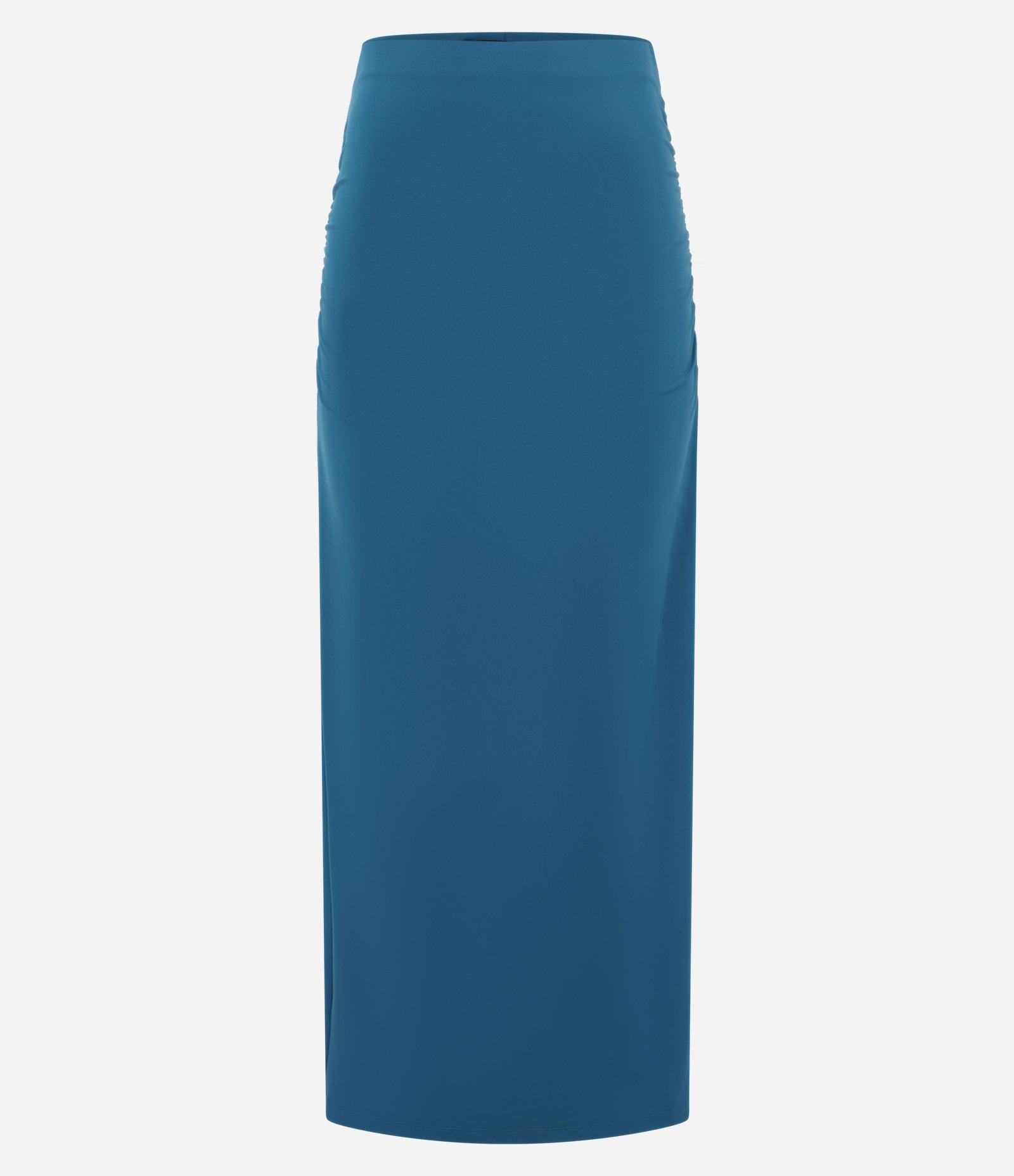 Saia New Midi em Jersey com Franzidos na Lateral Azul 1