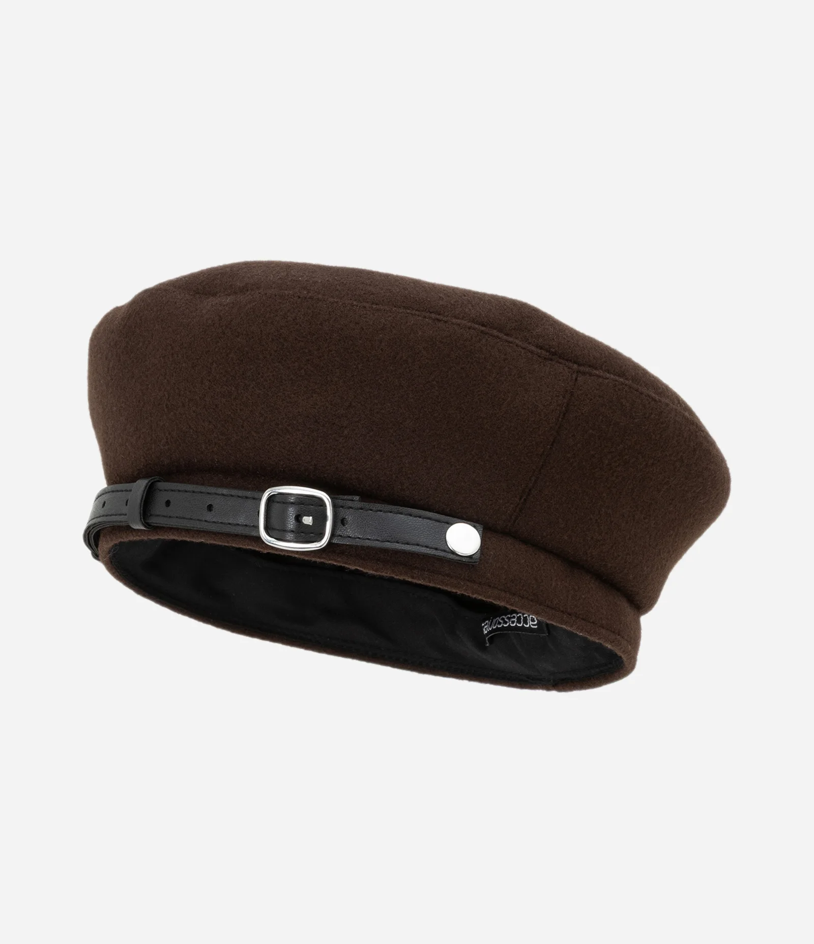 Boina Estruturada com Faixa em PU Marrom 2