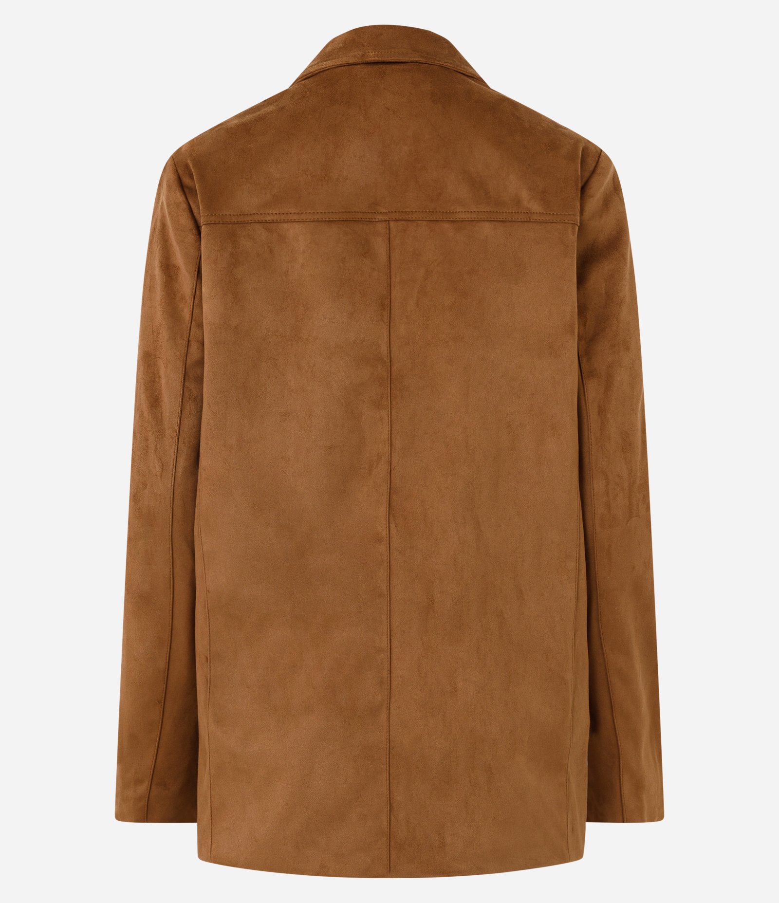 Blazer em Suede com Bolsos e Gola Estruturada Marrom 7