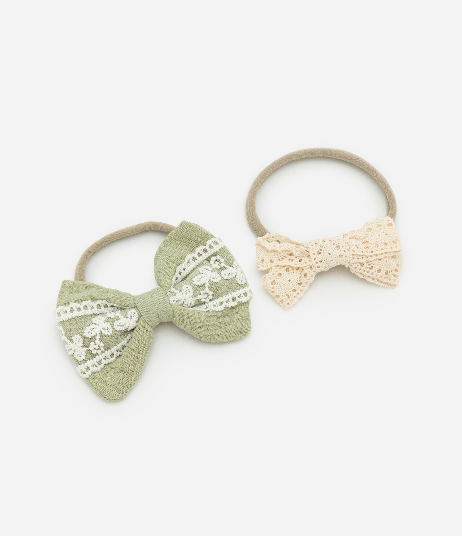 Kit Infantil de Babador e Faixas de Cabelo com Laço - Tam U Verde 3