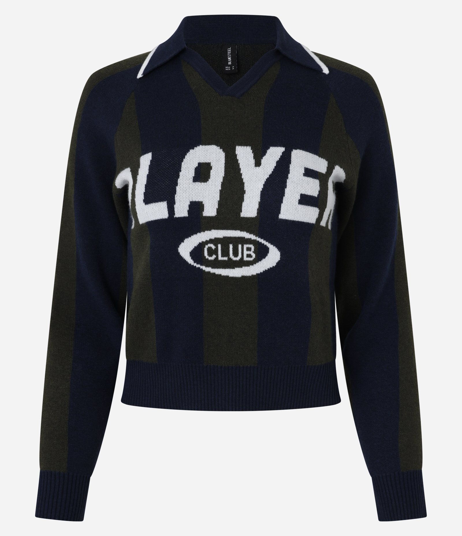 Blusão Retilínea Listrado Gola Polo Player Club Azul 5