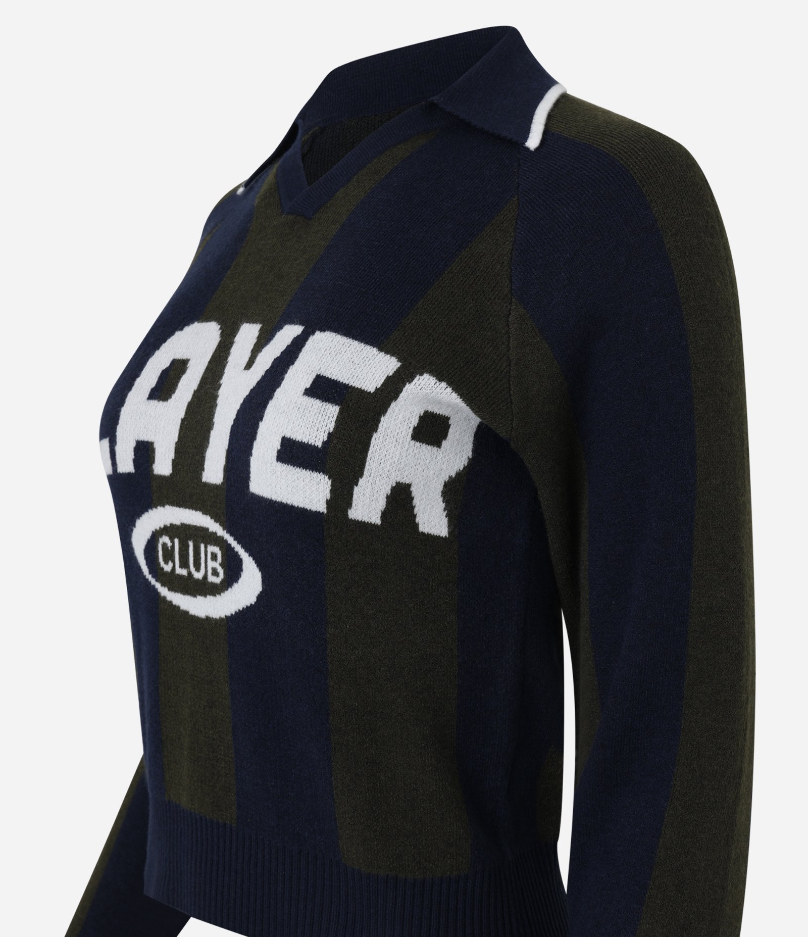 Blusão Retilínea Listrado Gola Polo Player Club Azul 6