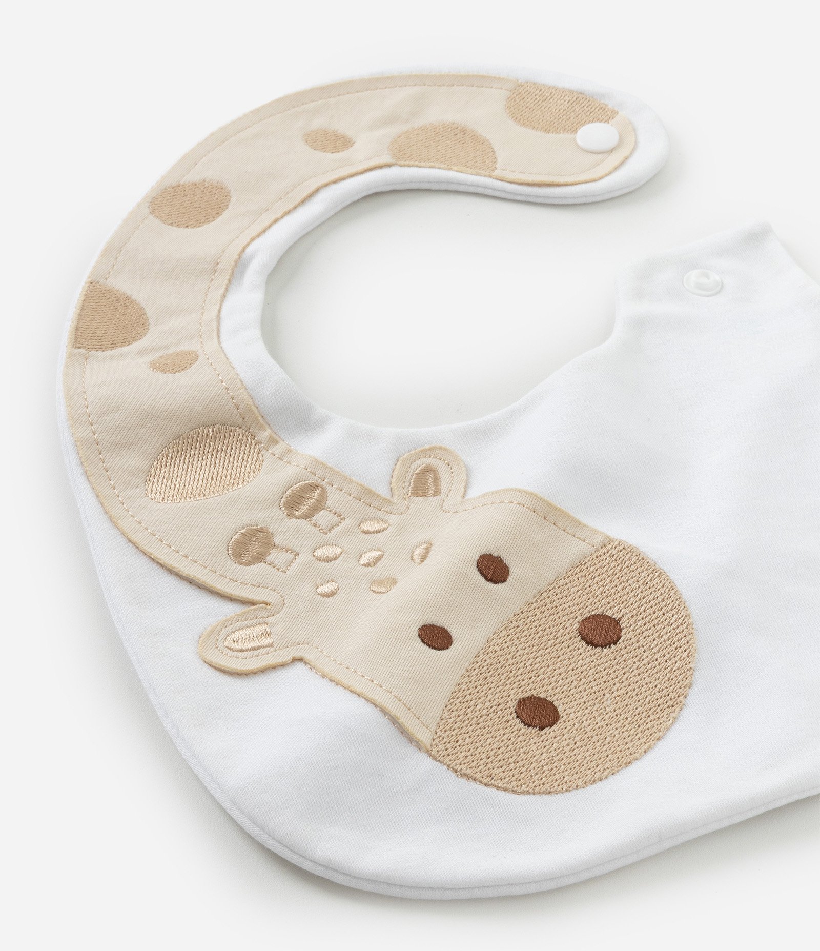 Babador Infantil com Aplicação de Girafinha – Tam U Branco 3