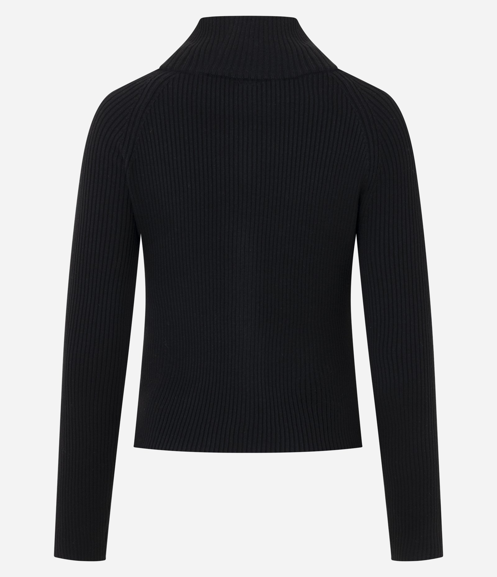 Blusa em Tricô com Zíper e Listras Contrastantes nas Mangas Preto 8