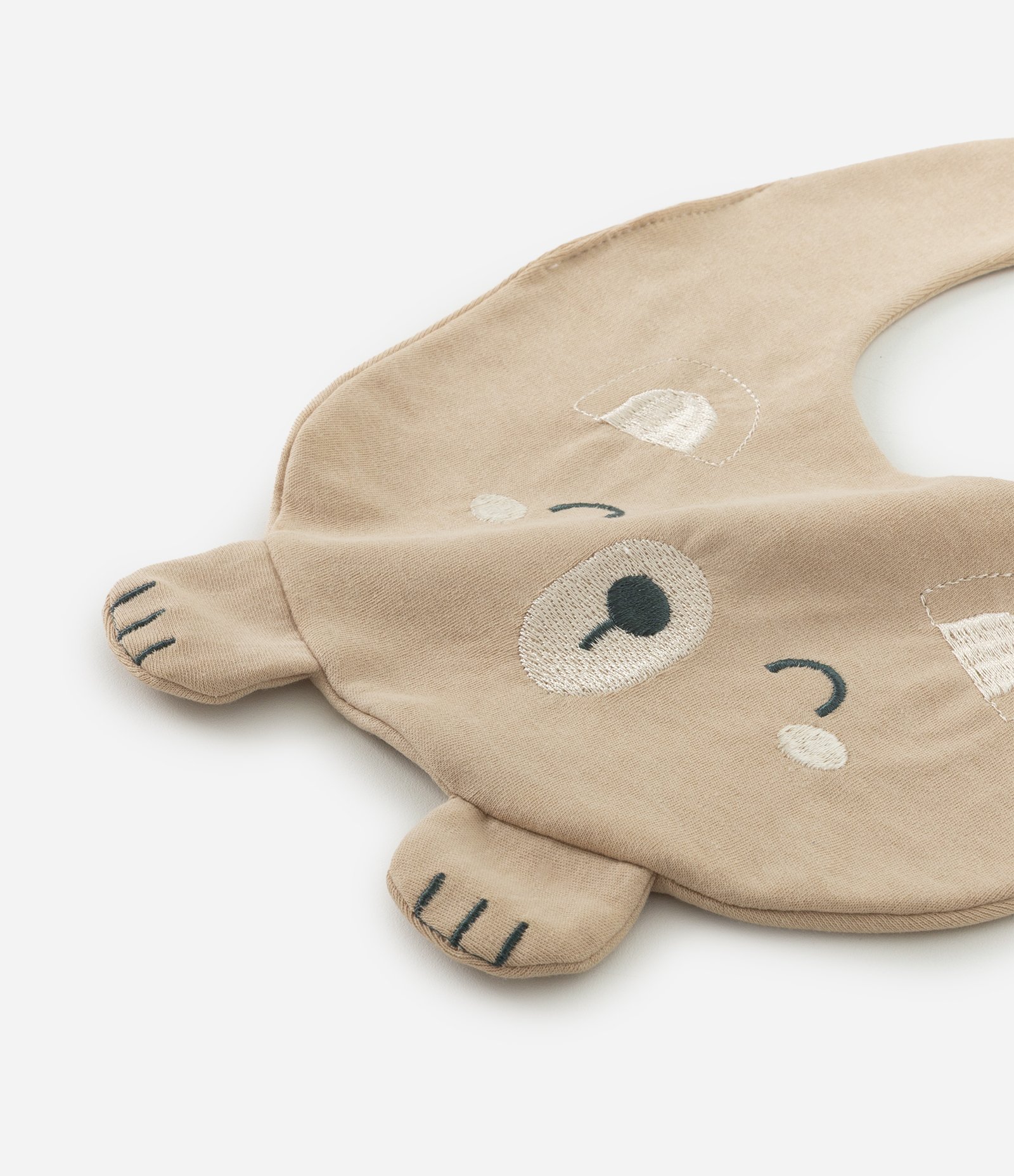 Babador Infantil com Ursinho 3D – Tam U Bege Claro 3