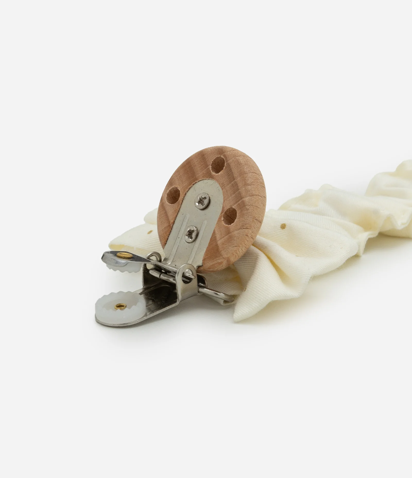 Prendedor de Chupeta Infantil com Laço Franzido – Tam U Off White 2