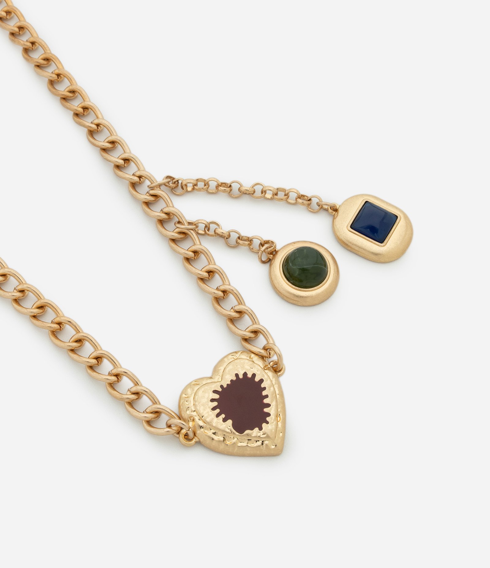 Body Chain com Pingentes de Coração e Formatos Geométricos Dourado 1