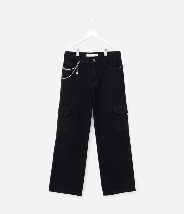 Calça Infantil Cargo em Sarja com Multibolsos – Tam 5 a 14 Anos